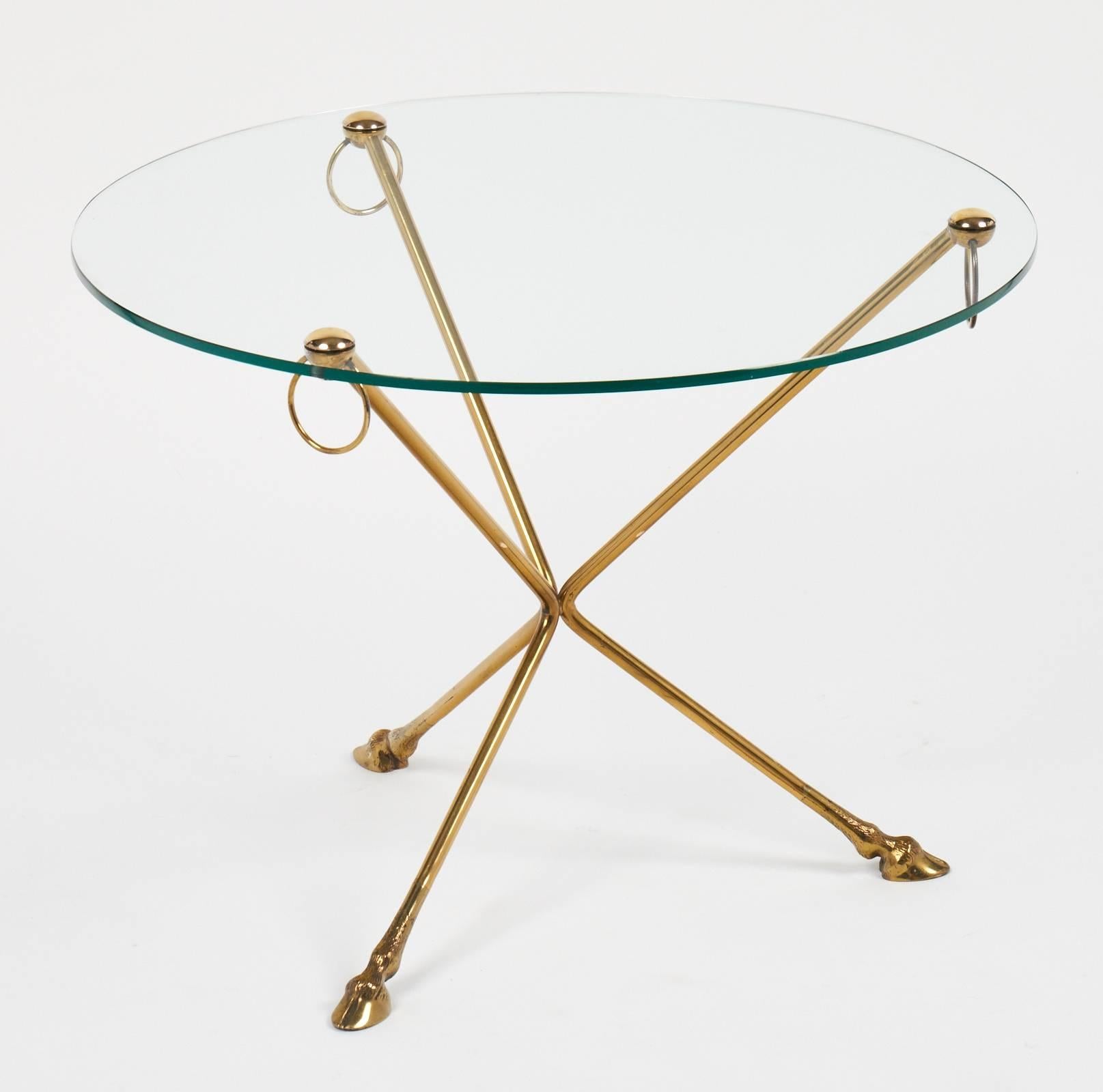 Mid-20th Century French Vintage Hoofed Tripod Side Table