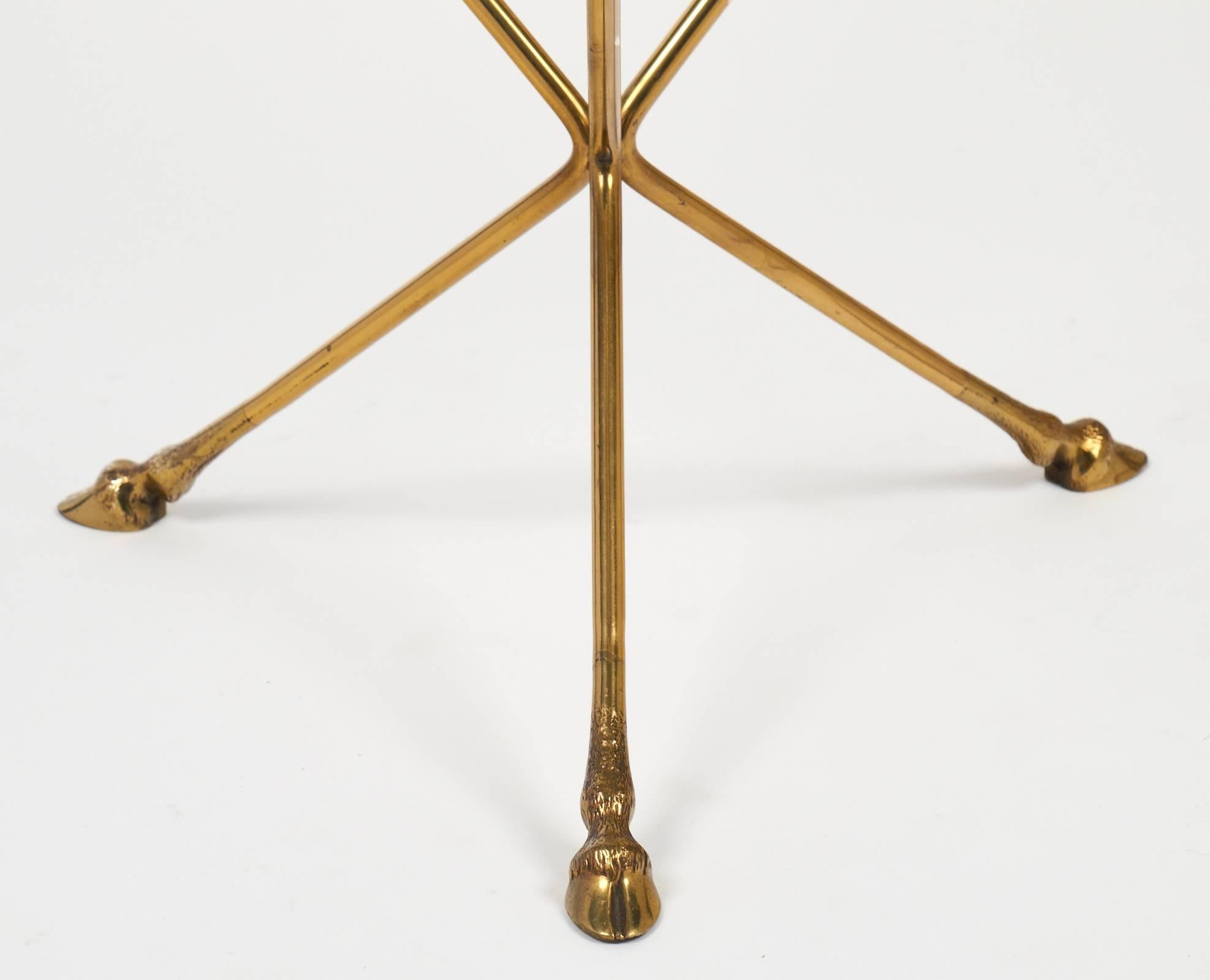 French Vintage Hoofed Tripod Side Table 3