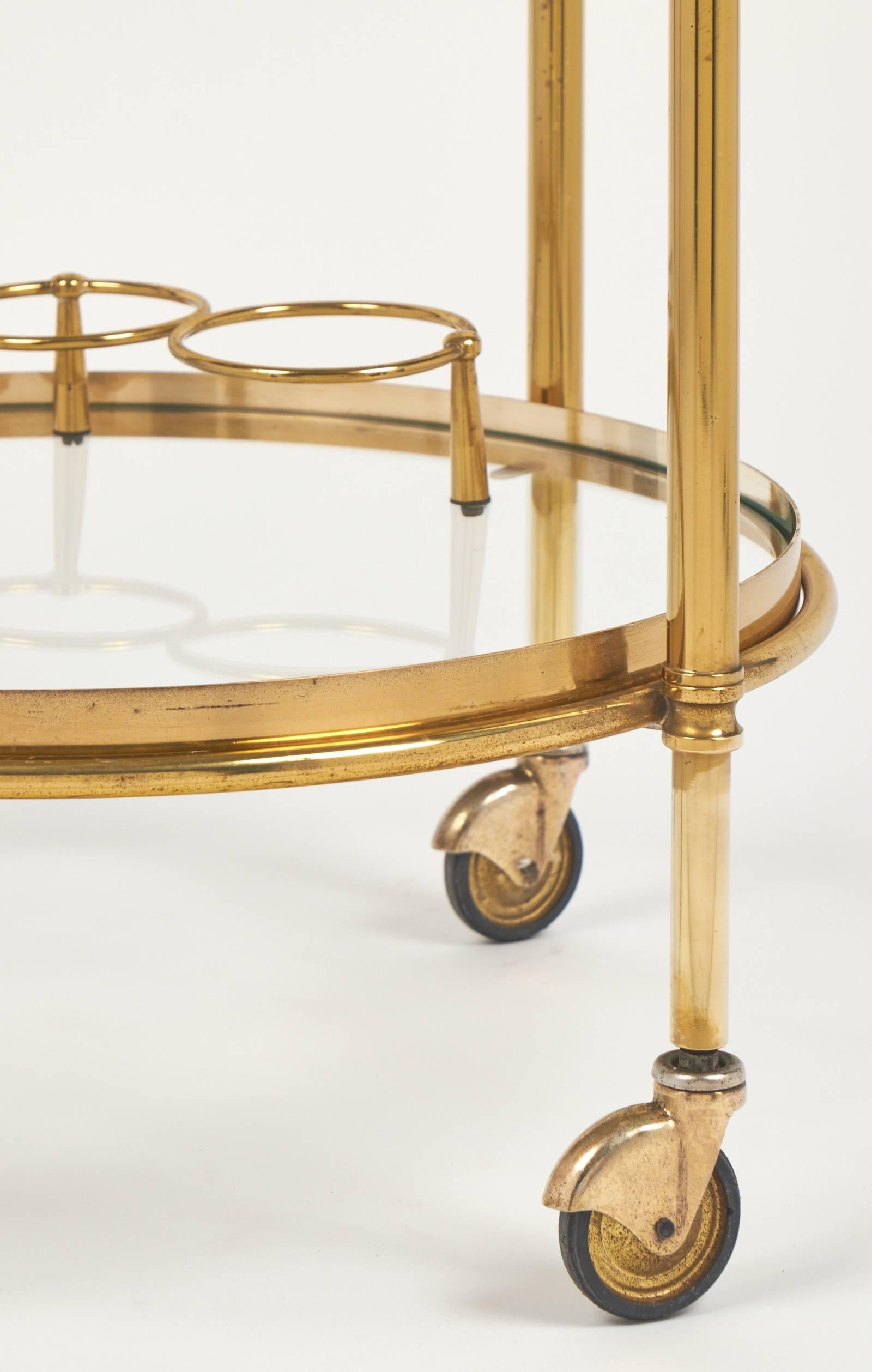 French Vintage Round Brass Bar Cart at 1stDibs vintage round bar cart