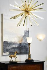 Murano Amber "Triedri" Glass Sputnik Chandelier by A.Donà