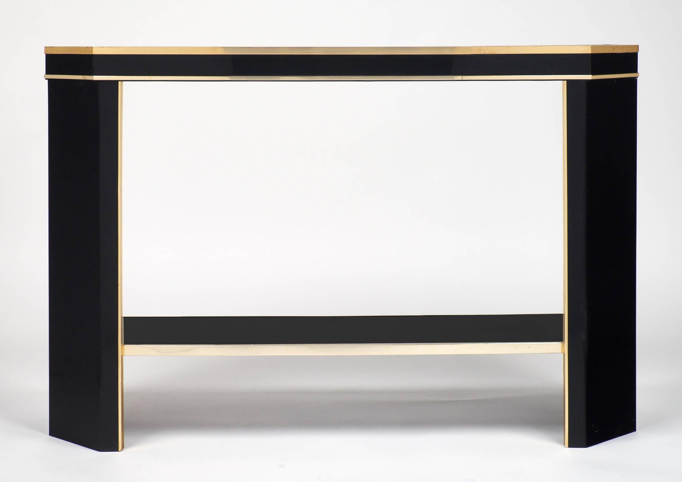 black and brass console table