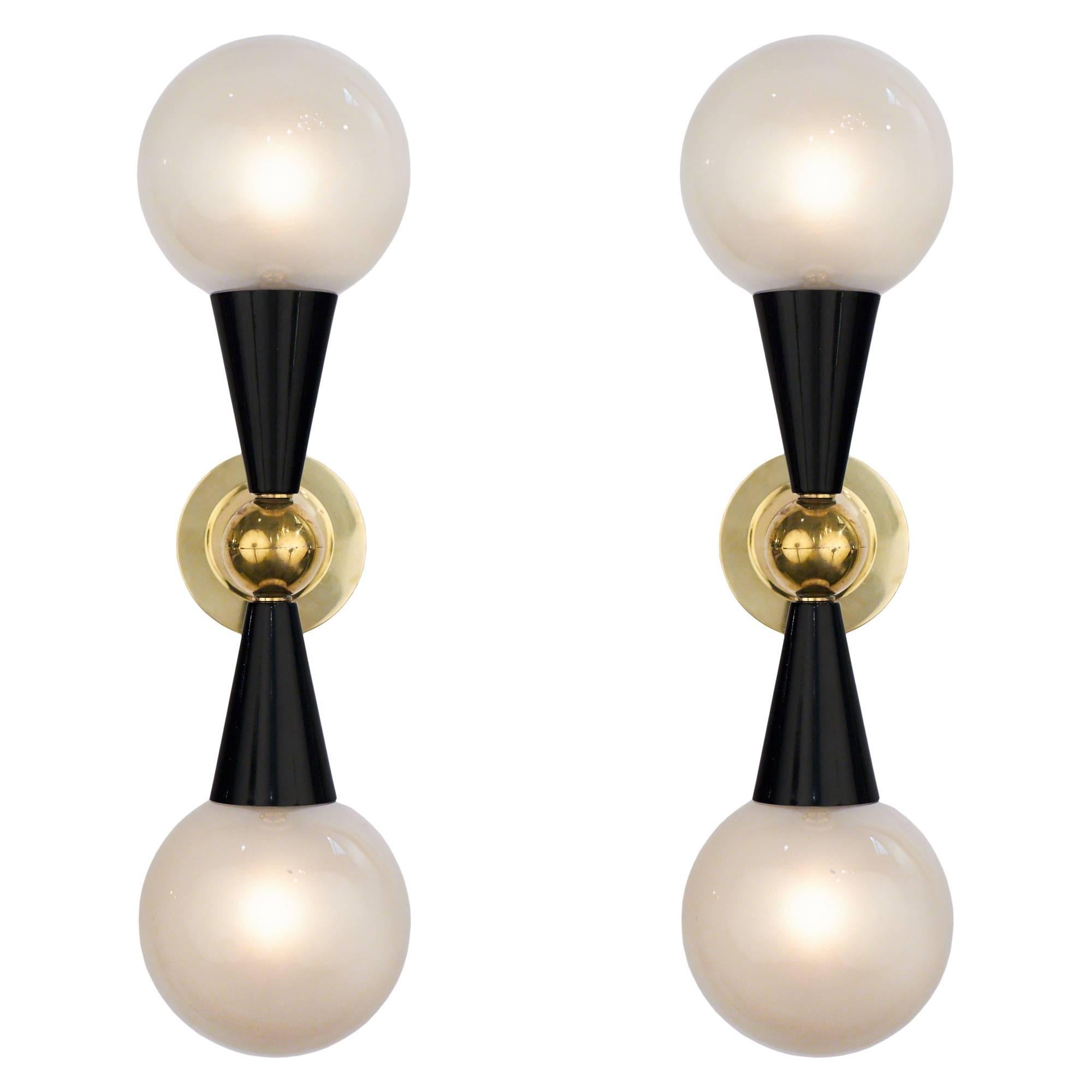 Pair of Modernist Italian Murano Sconces