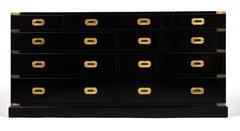 English Vintage Campaign Style Chest of Drawers