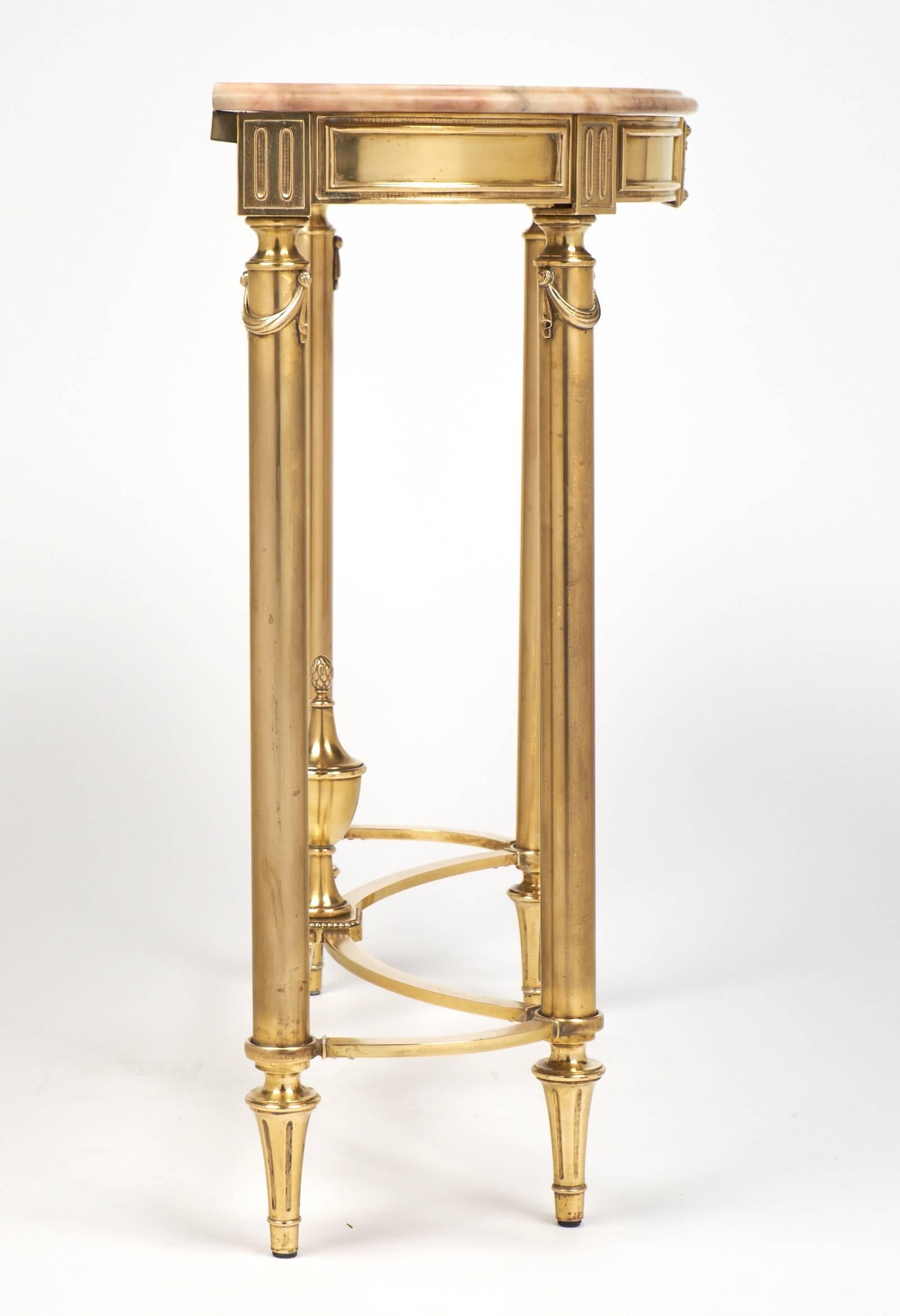marble and brass console table
