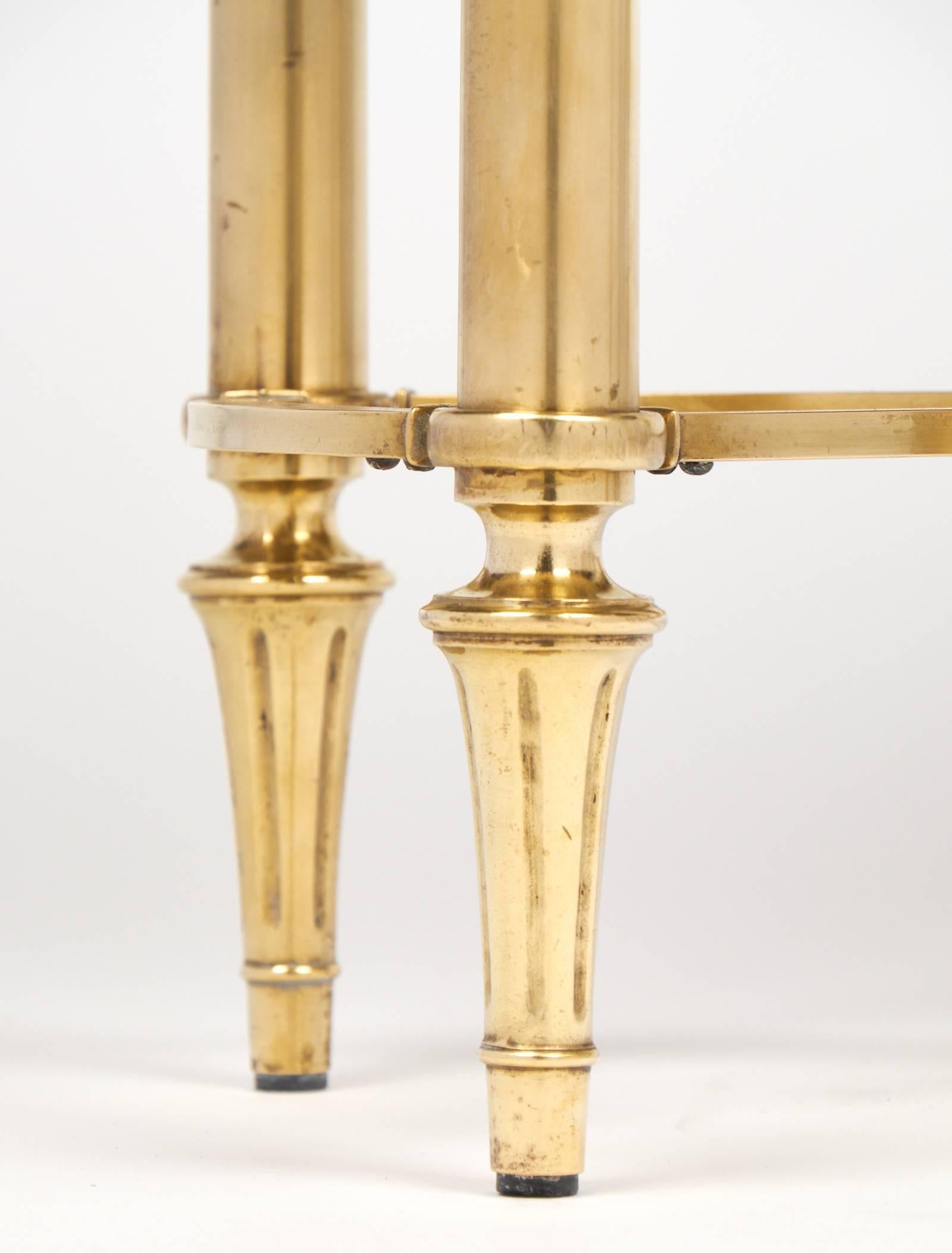 French Neoclassic Marble and Brass Demilune Console Table 2