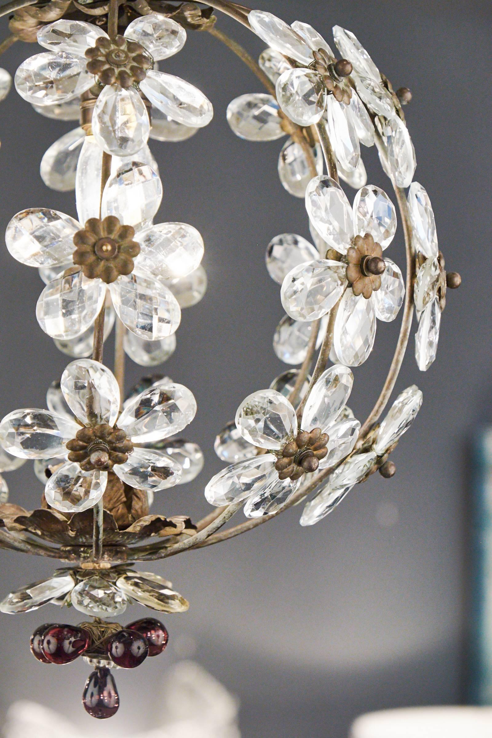 crystal flowers chandelier