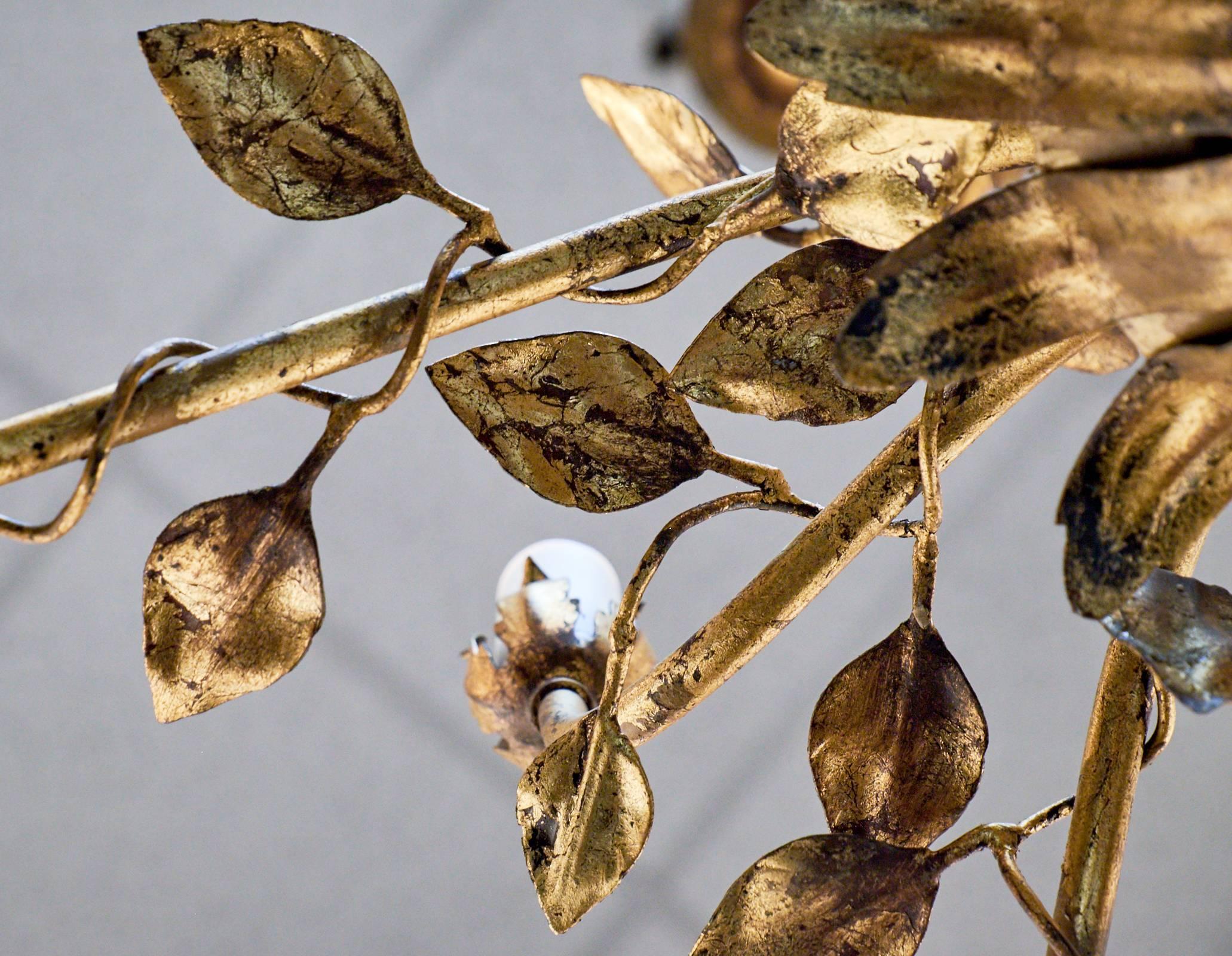 French Gold Leaf Tole Chandelier 1