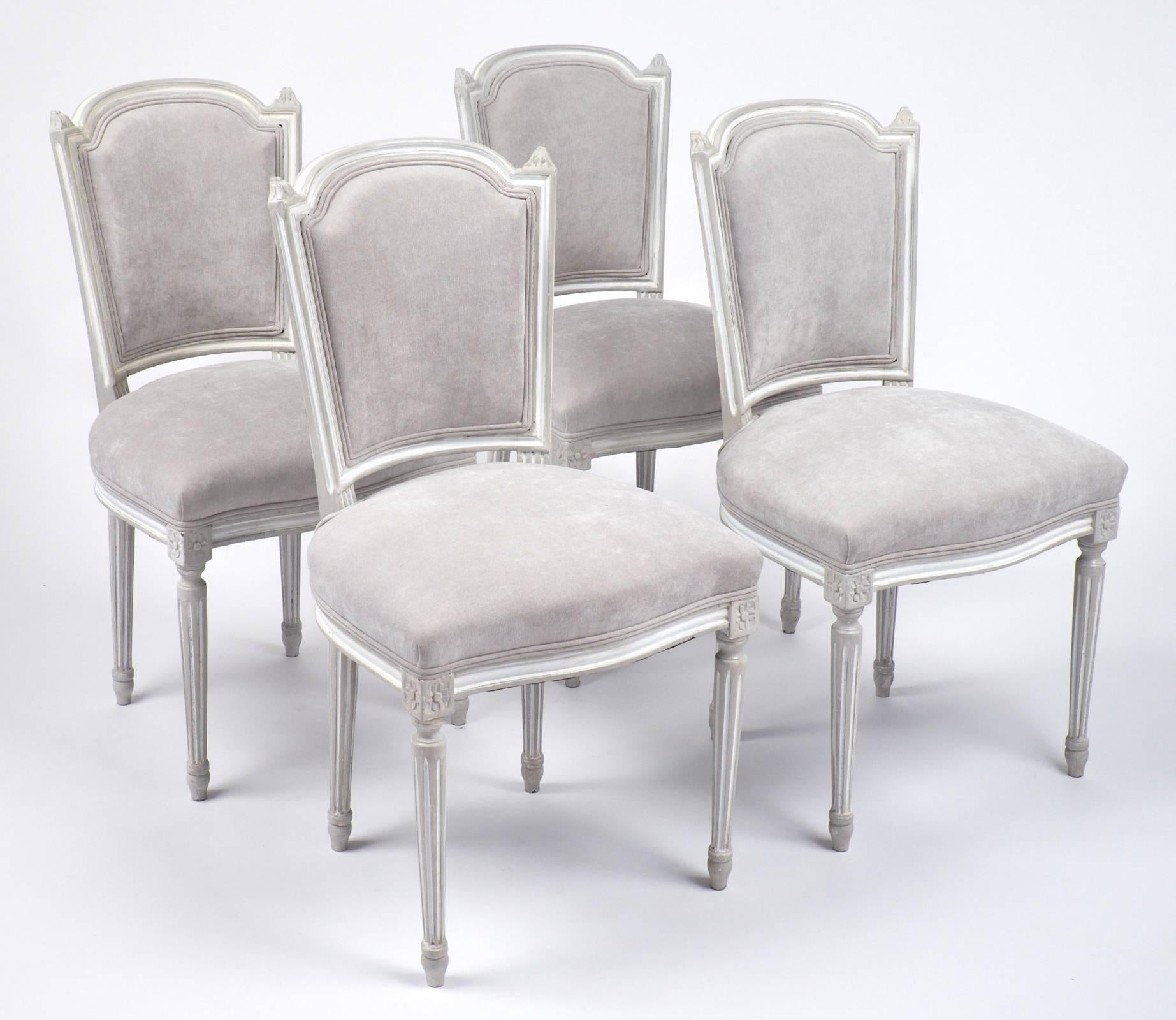 French Antique Set of Four Louis XVI Dining Chairs