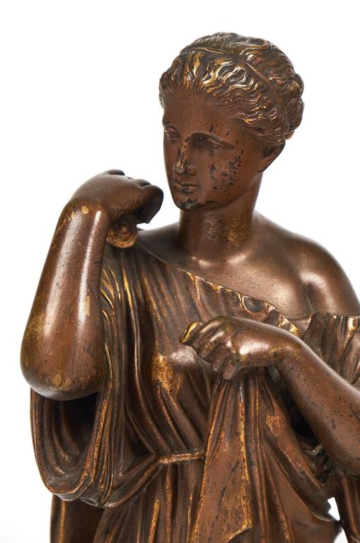 French Antique Bronze Statue of an Athenian Woman at 1stDibs antique