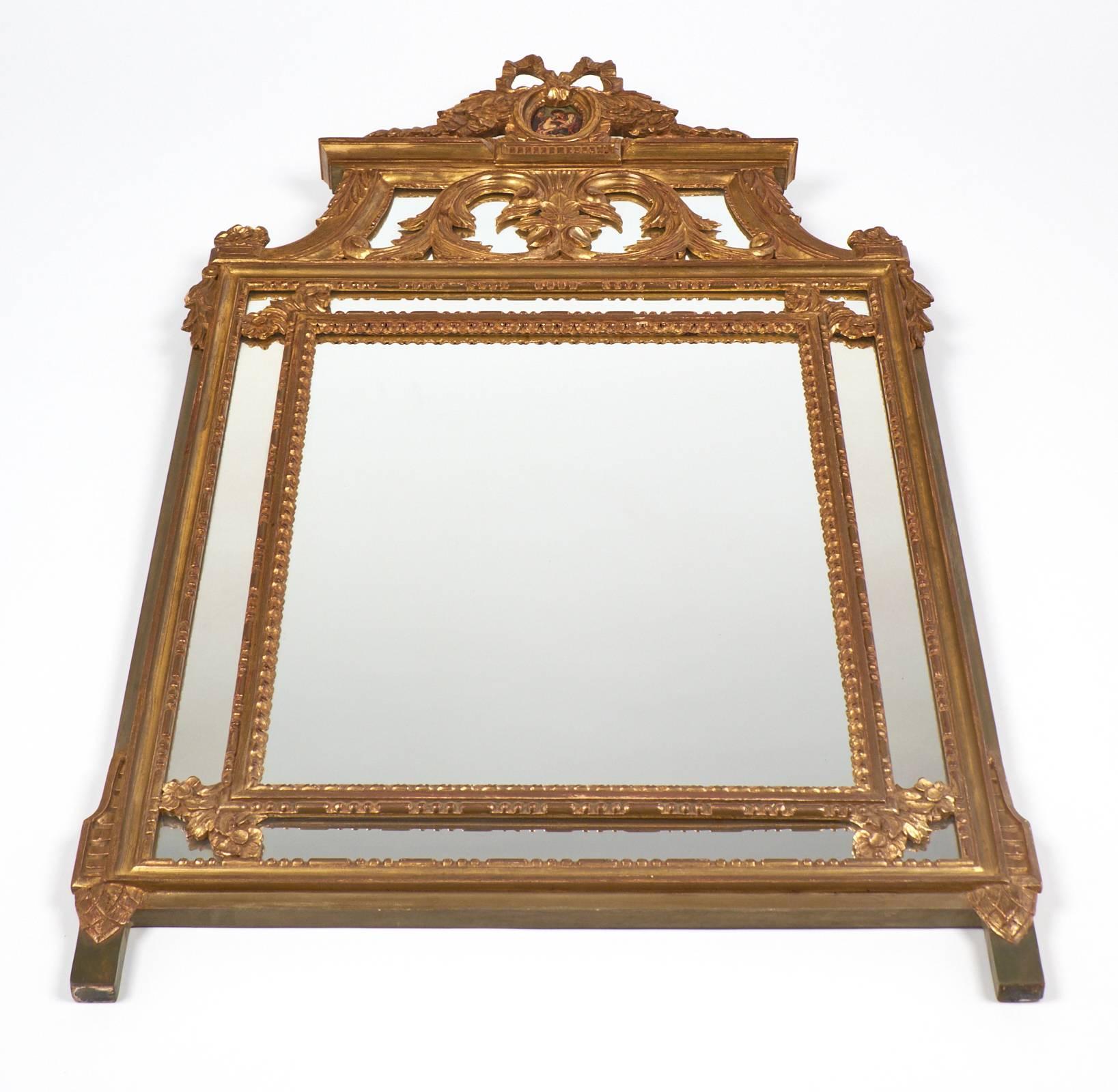 French Louis XVI Gold Leaf Mirror 5