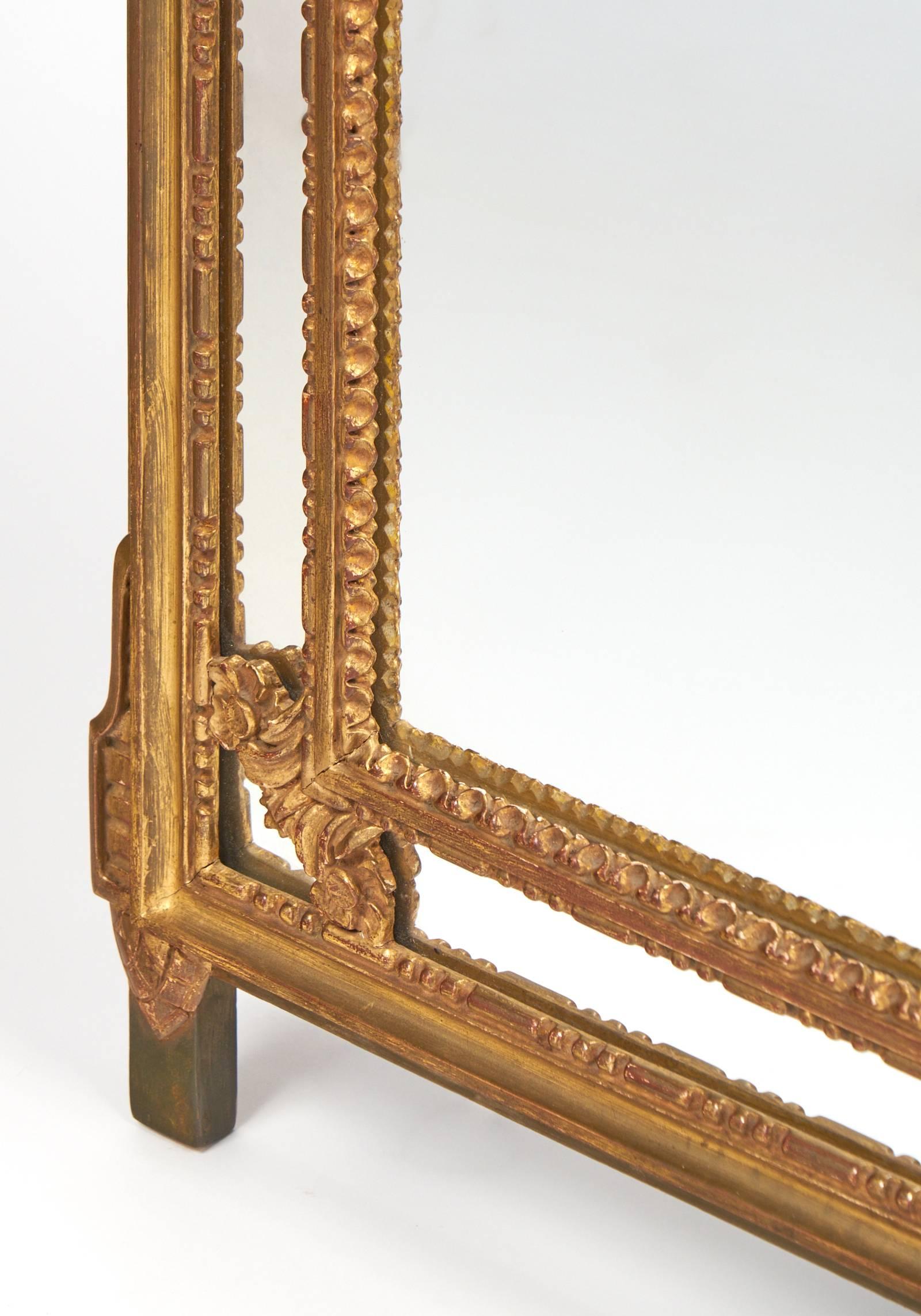 French Louis XVI Gold Leaf Mirror 4