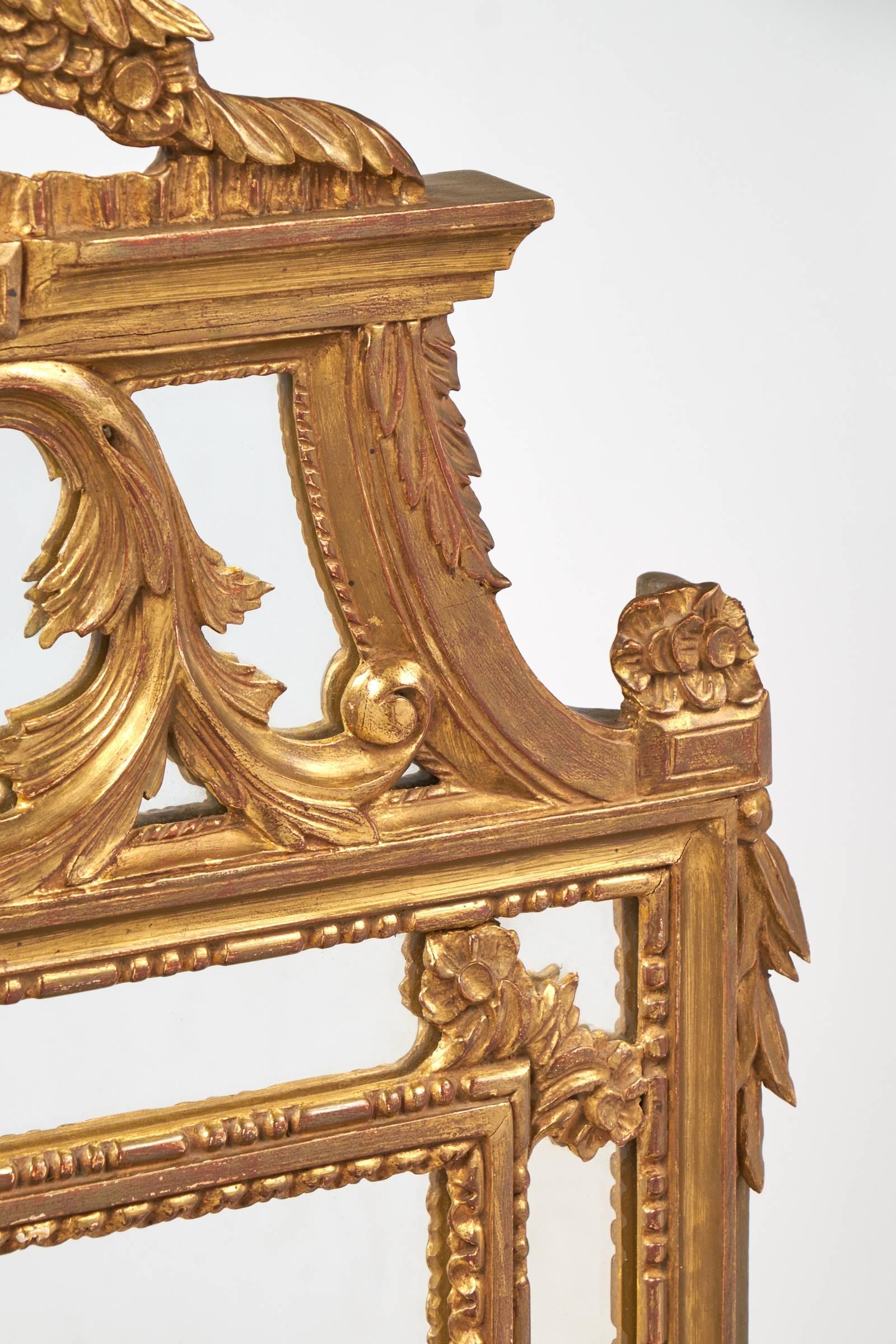 French Louis XVI Gold Leaf Mirror 1