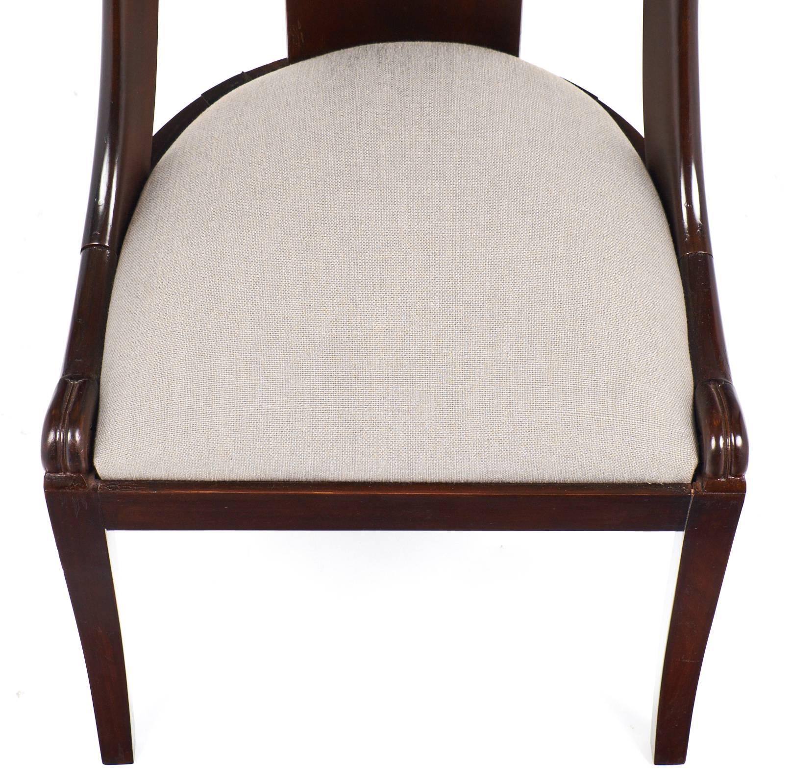 19th Century Rare Set of Ten French Empire Mahogany Gondola Chairs