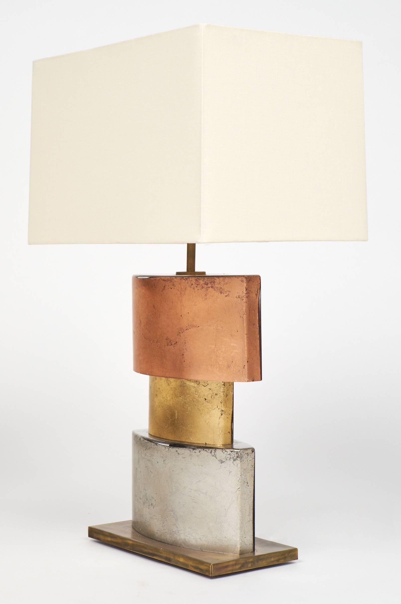 Modern Pair of Murano Metallics Glass Table Lamps