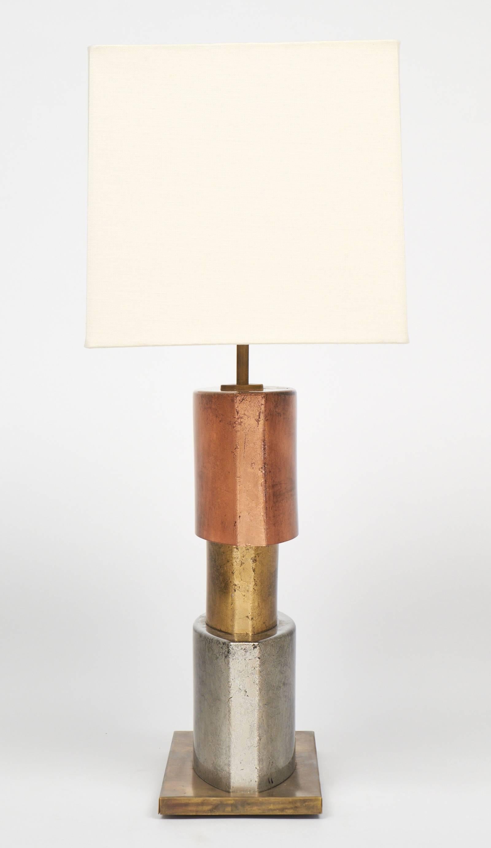 Italian Pair of Murano Metallics Glass Table Lamps