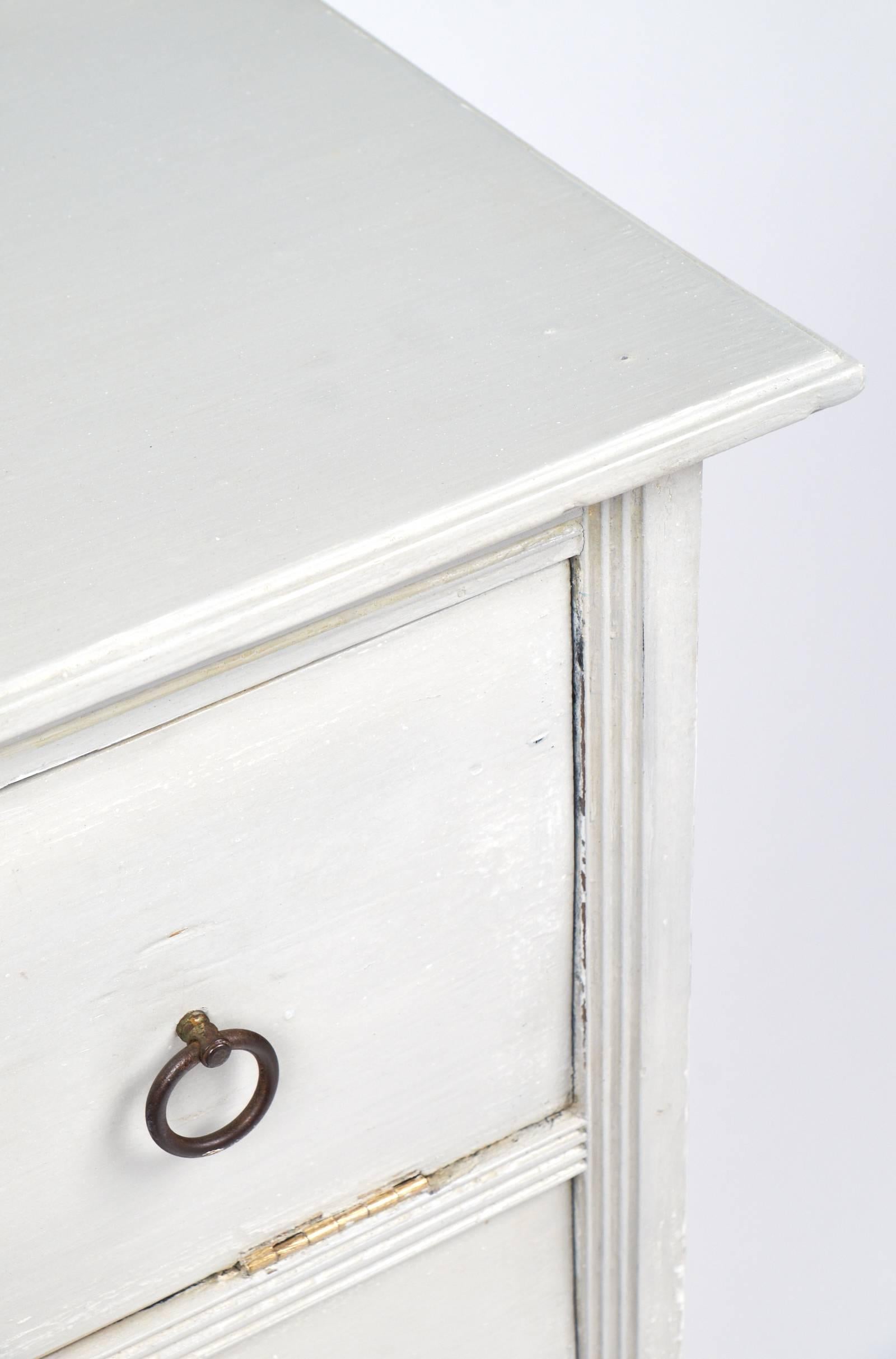 Fir French Antique Painted Filing Cabinet