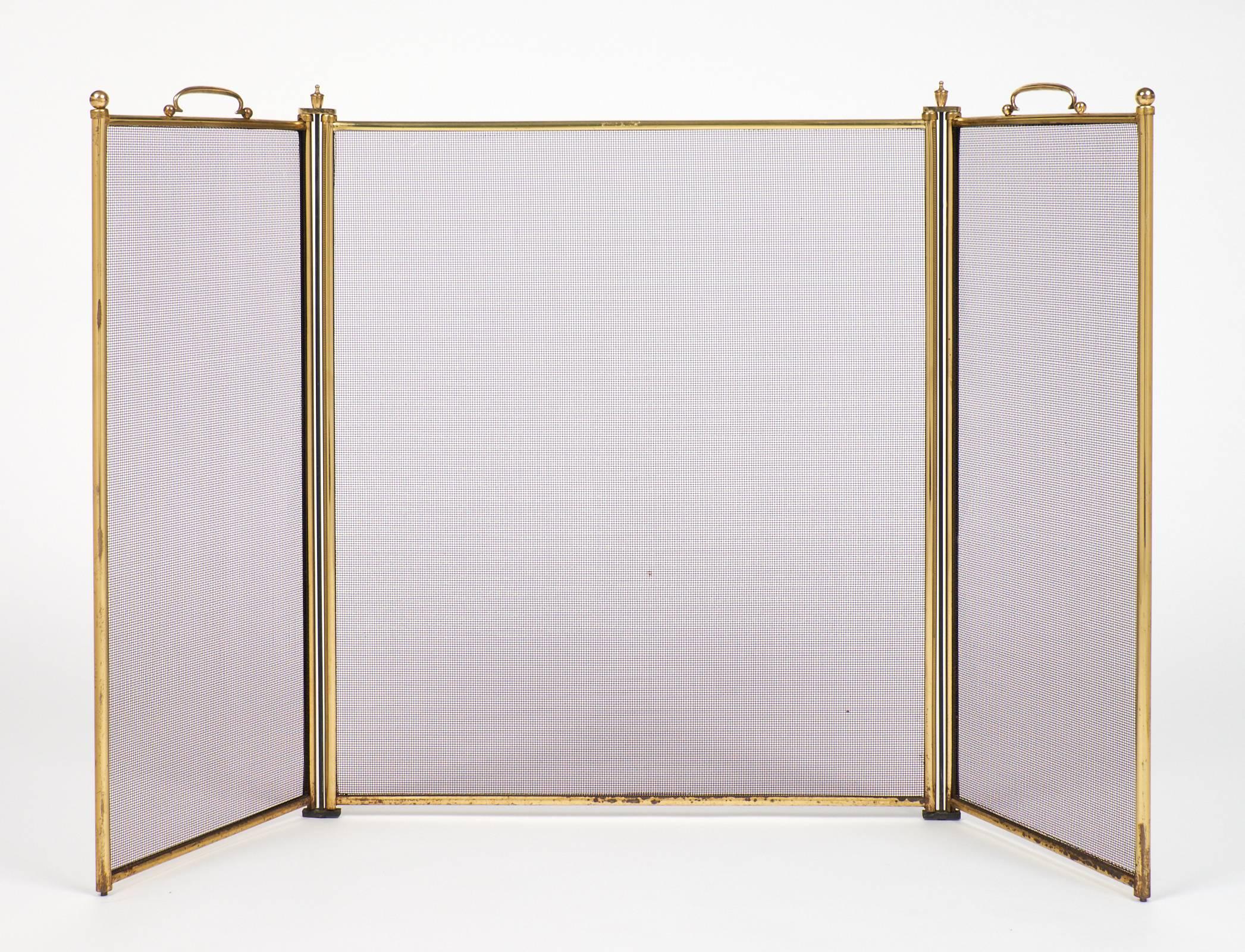 French Vintage Brass Fire Screen 4