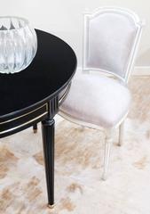 French Louis XVI Style Ebonized Mahogany Round Dining Table