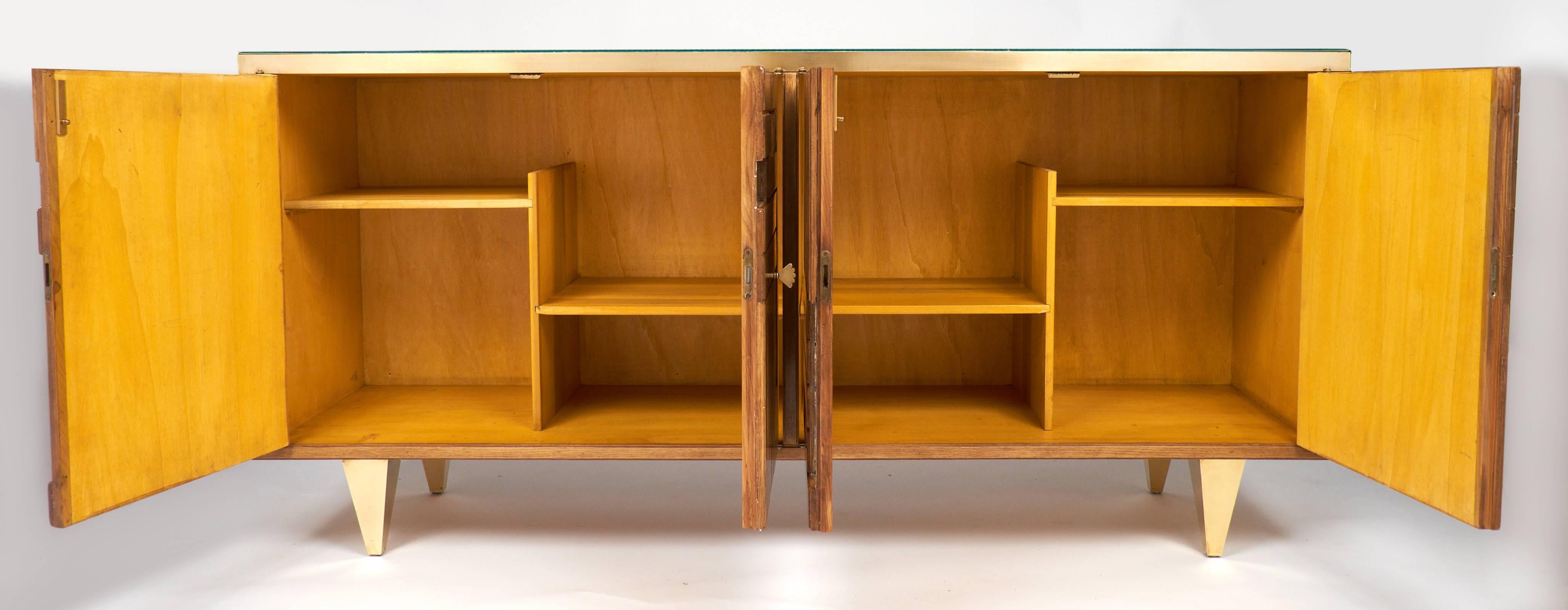 Italian Modernist Oak and Parquetry Buffet In Excellent Condition In Austin, TX