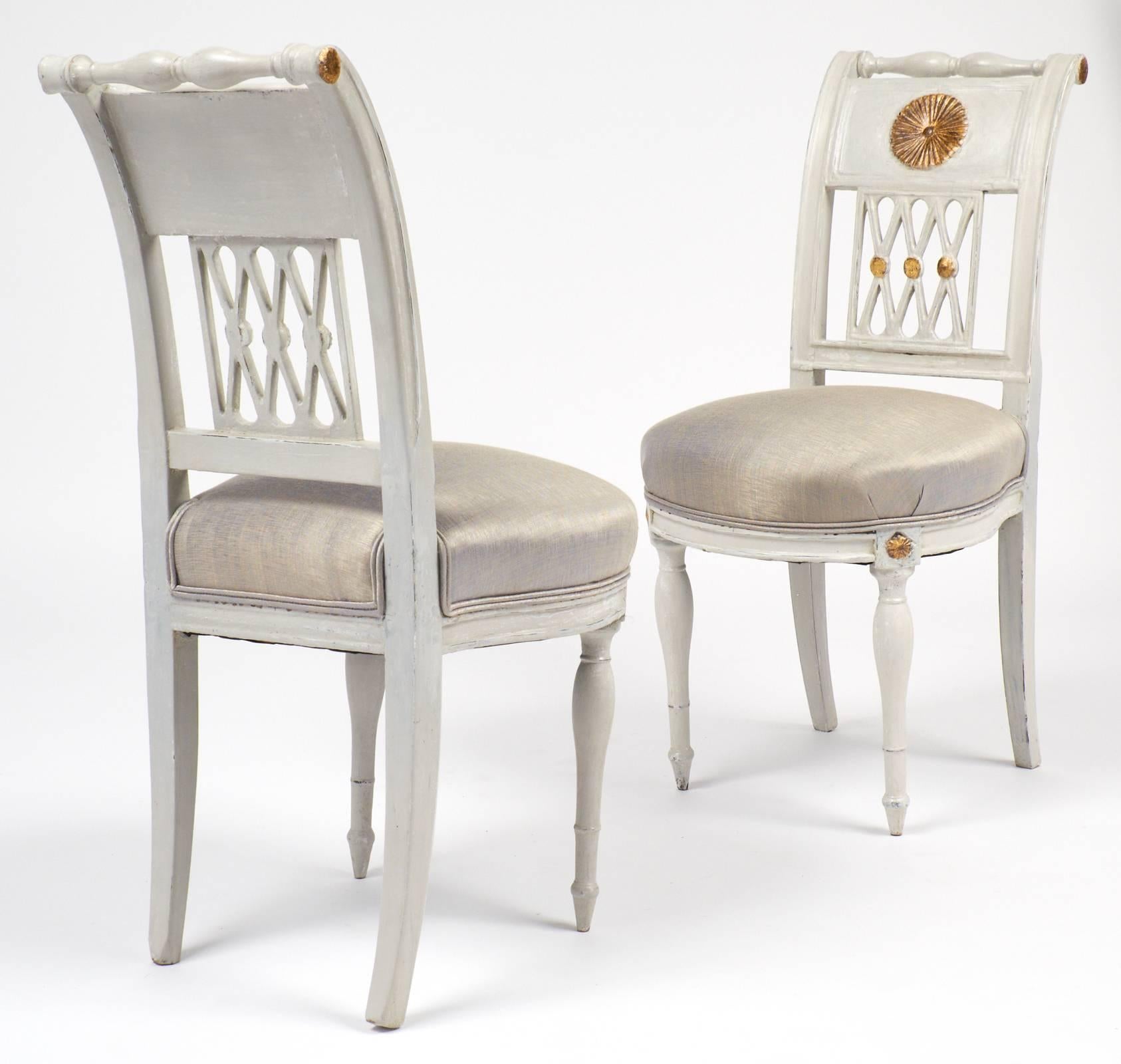 Early 19th Century French Directoire Period Pair of Side Chairs