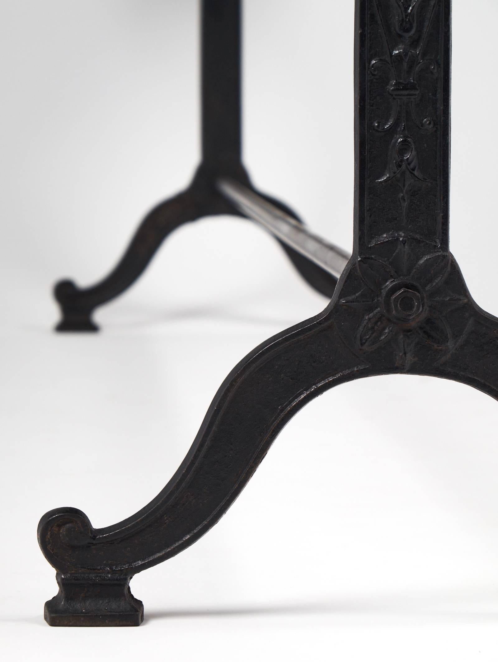 French Antique Cast Iron Console Table 1