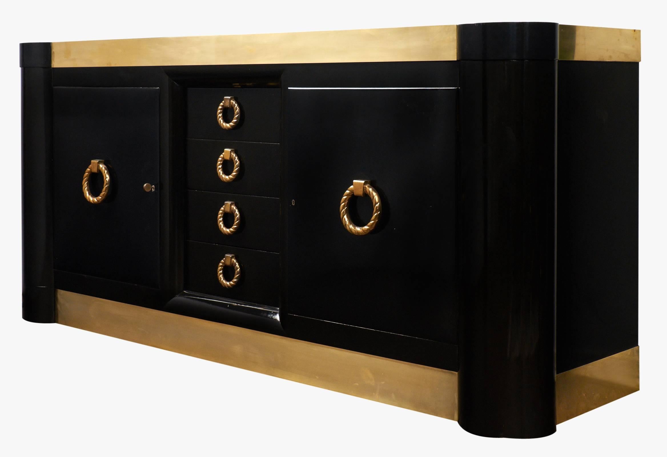 Ebonized Art Deco Period Buffet in the Manner of André Arbus