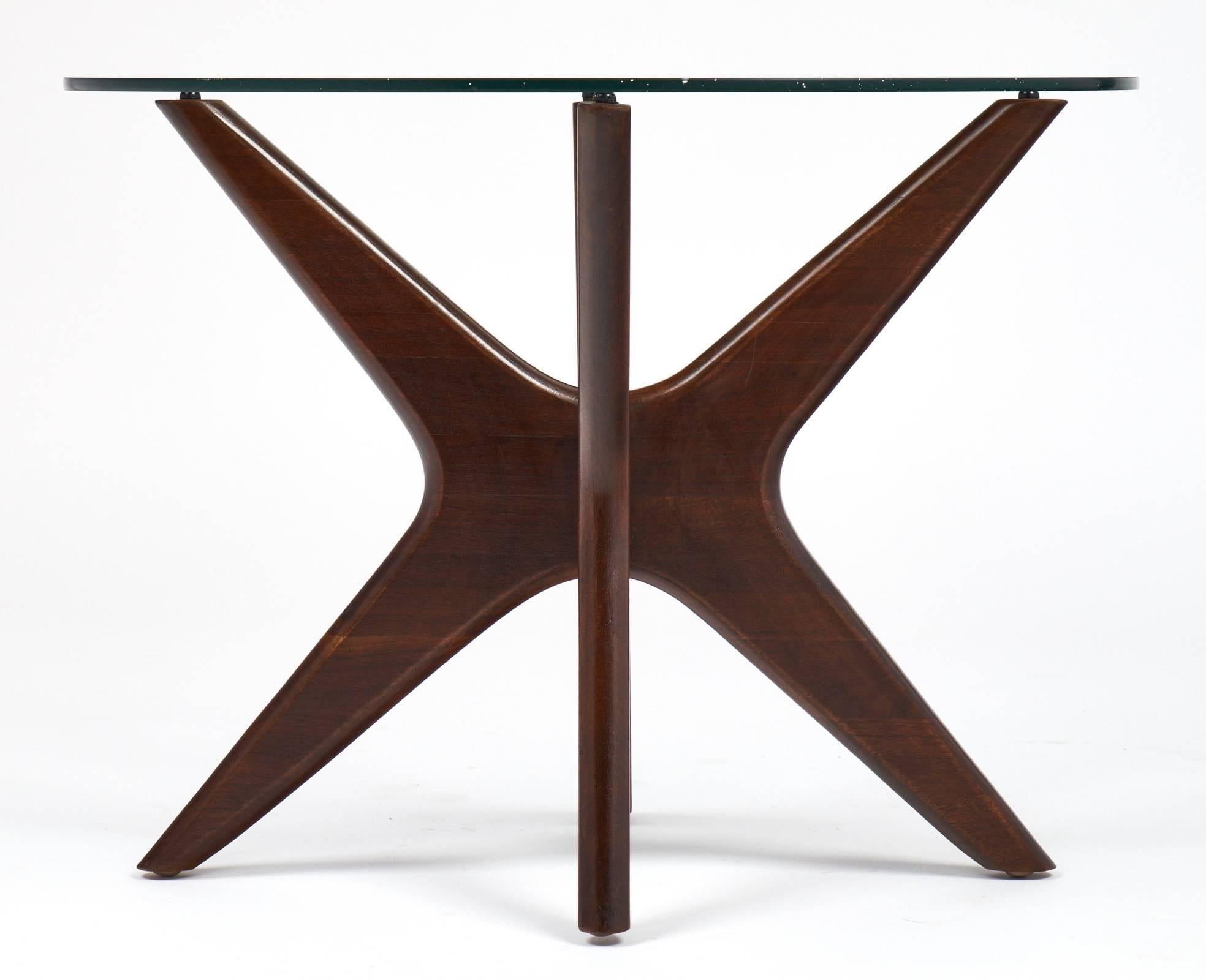 Polished French Mid-Century Modern Period Rosewood Side Table