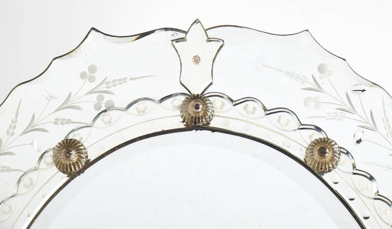 Antique Venetian Etched Mirror At 1stdibs