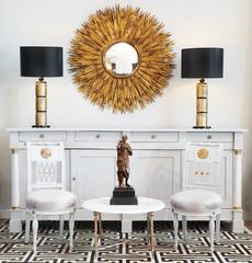 Spanish Vintage Brutalist Large Sunburst Mirror