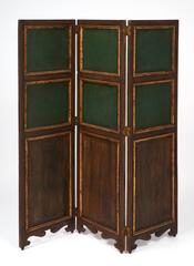 Antique Painted Three-Panel Folding Screen