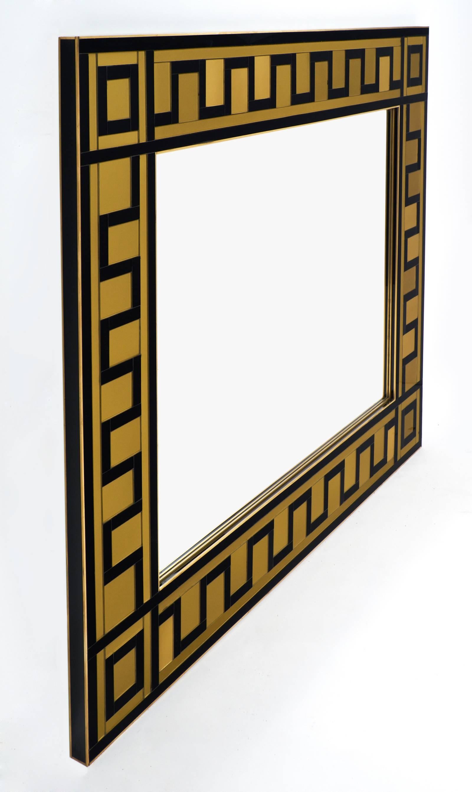 Modern Murano Glass and Brass Mirror