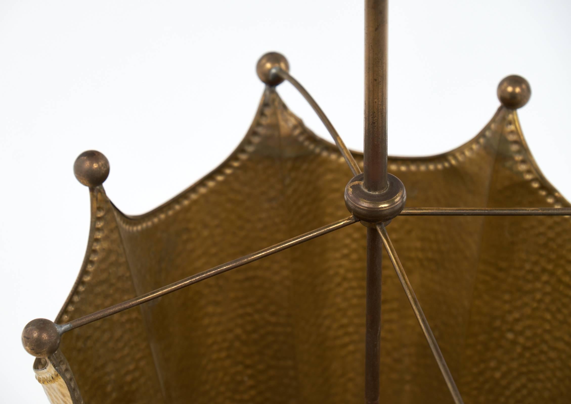 Art Deco Vintage French Brass Umbrella Stand