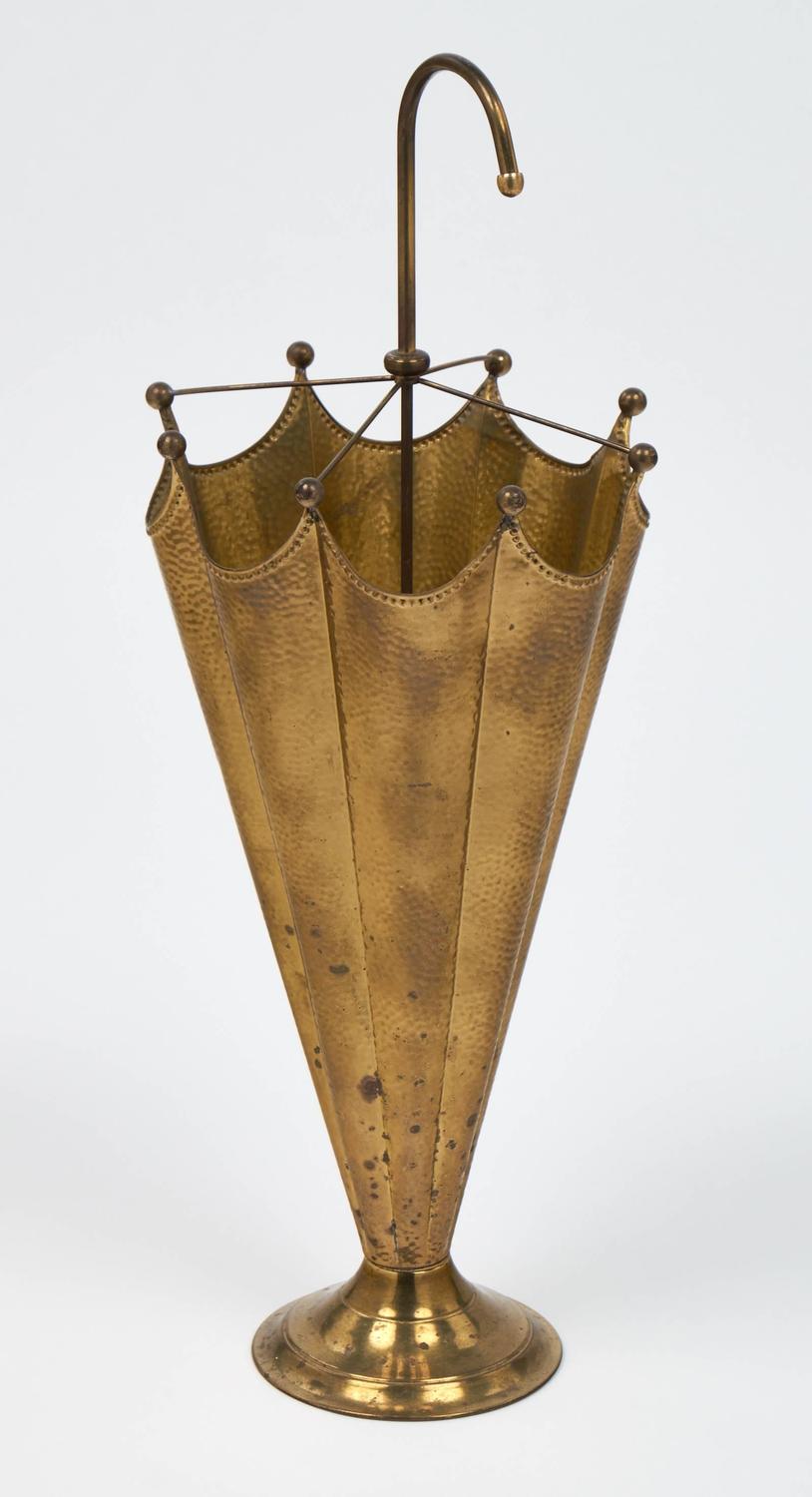 Vintage French Brass Umbrella Stand For Sale at 1stdibs