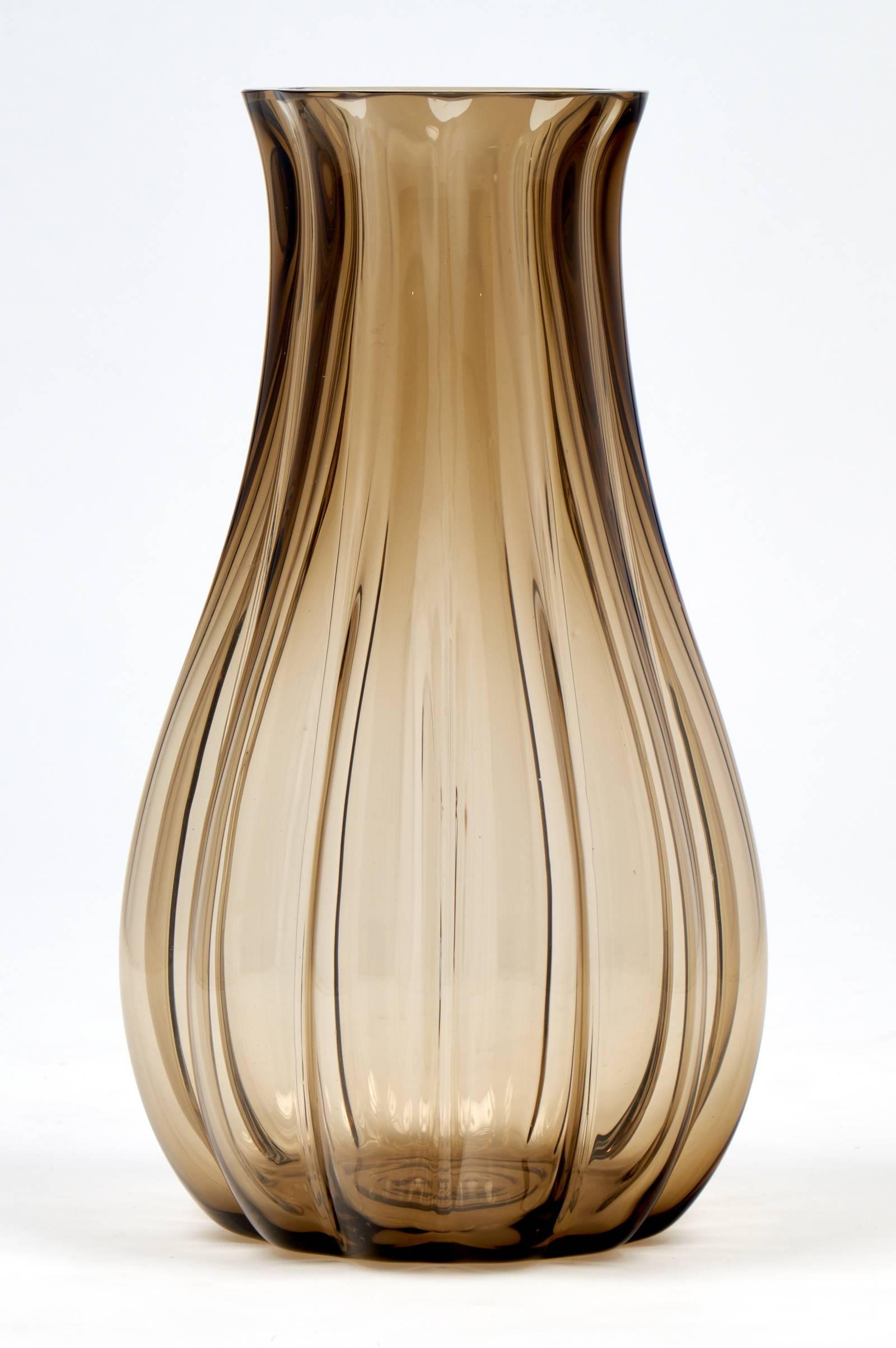 large brown glass vase