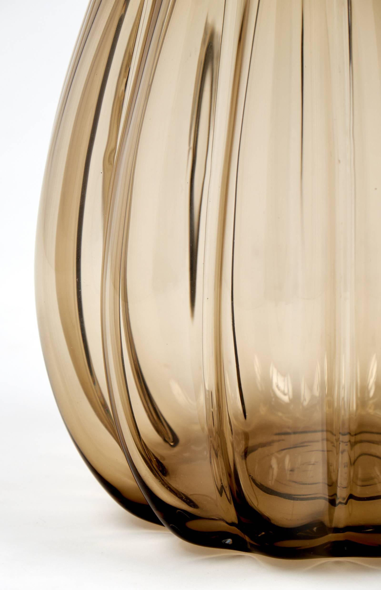 Contemporary Large Murano Smoked Glass Vase