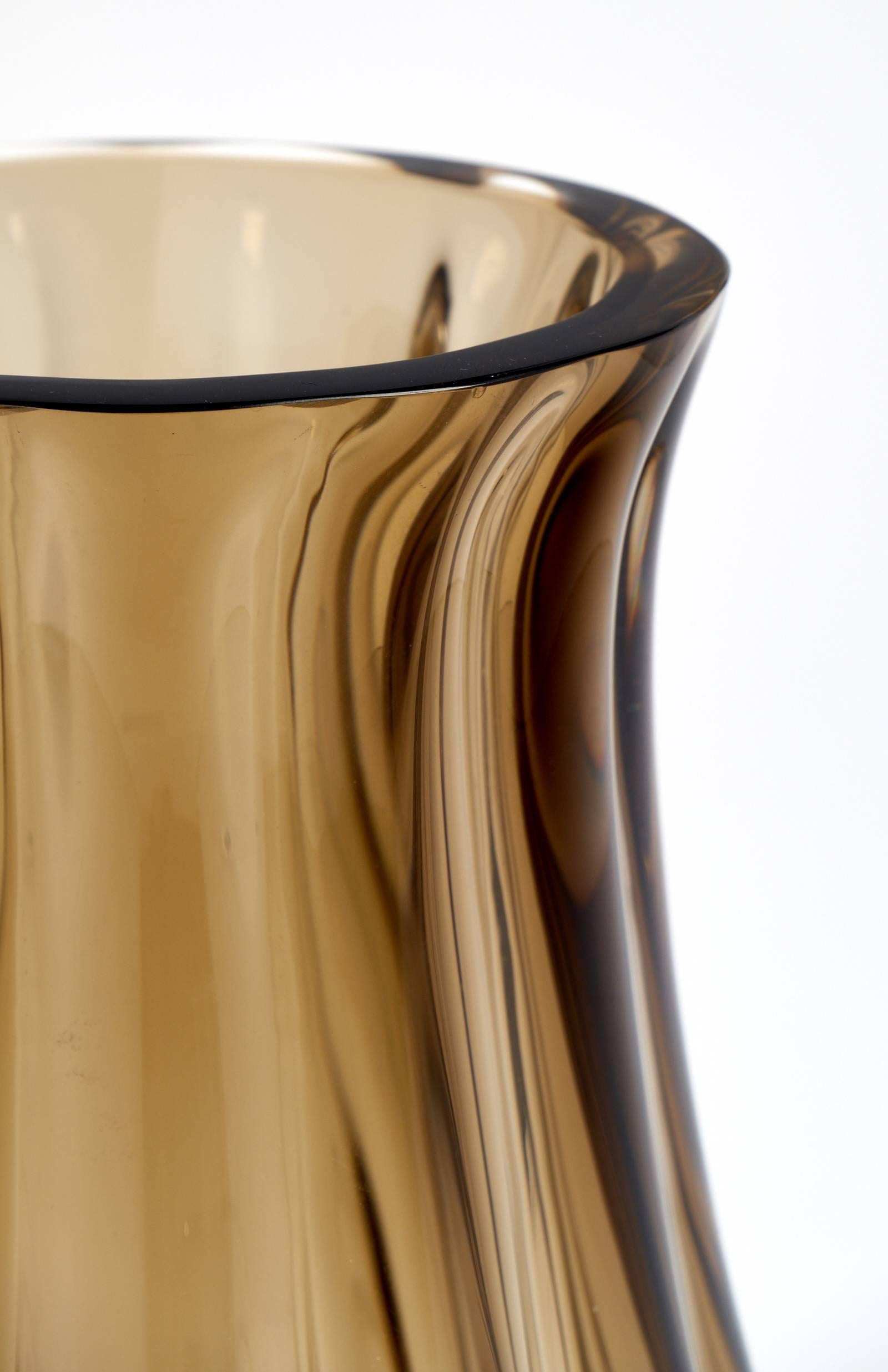 Italian Large Murano Smoked Glass Vase