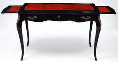 French Louis XV Red Leather Top "Bureau Plat"