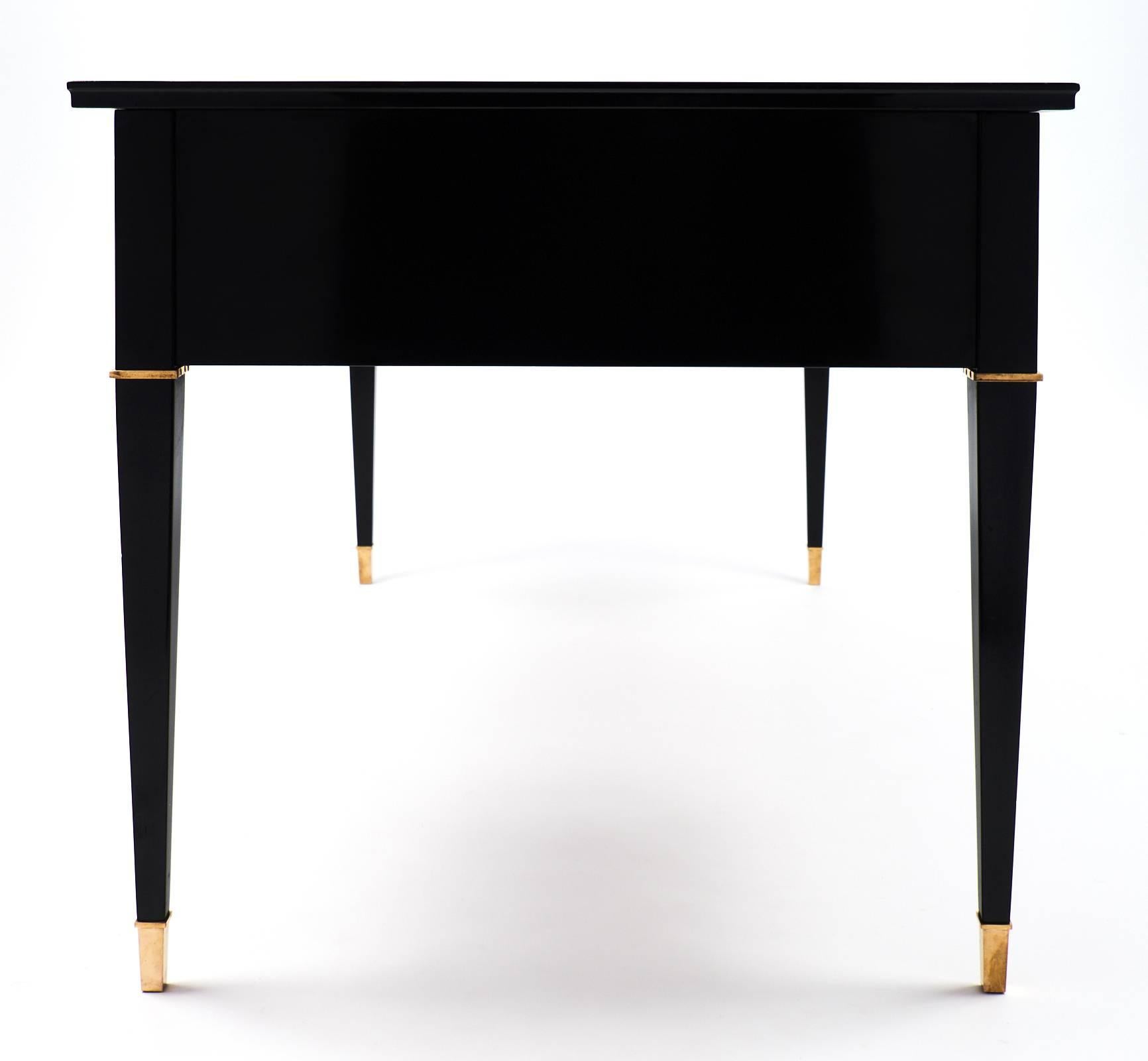 French Directoire Style Black Leather-Top Desk In Good Condition In Austin, TX