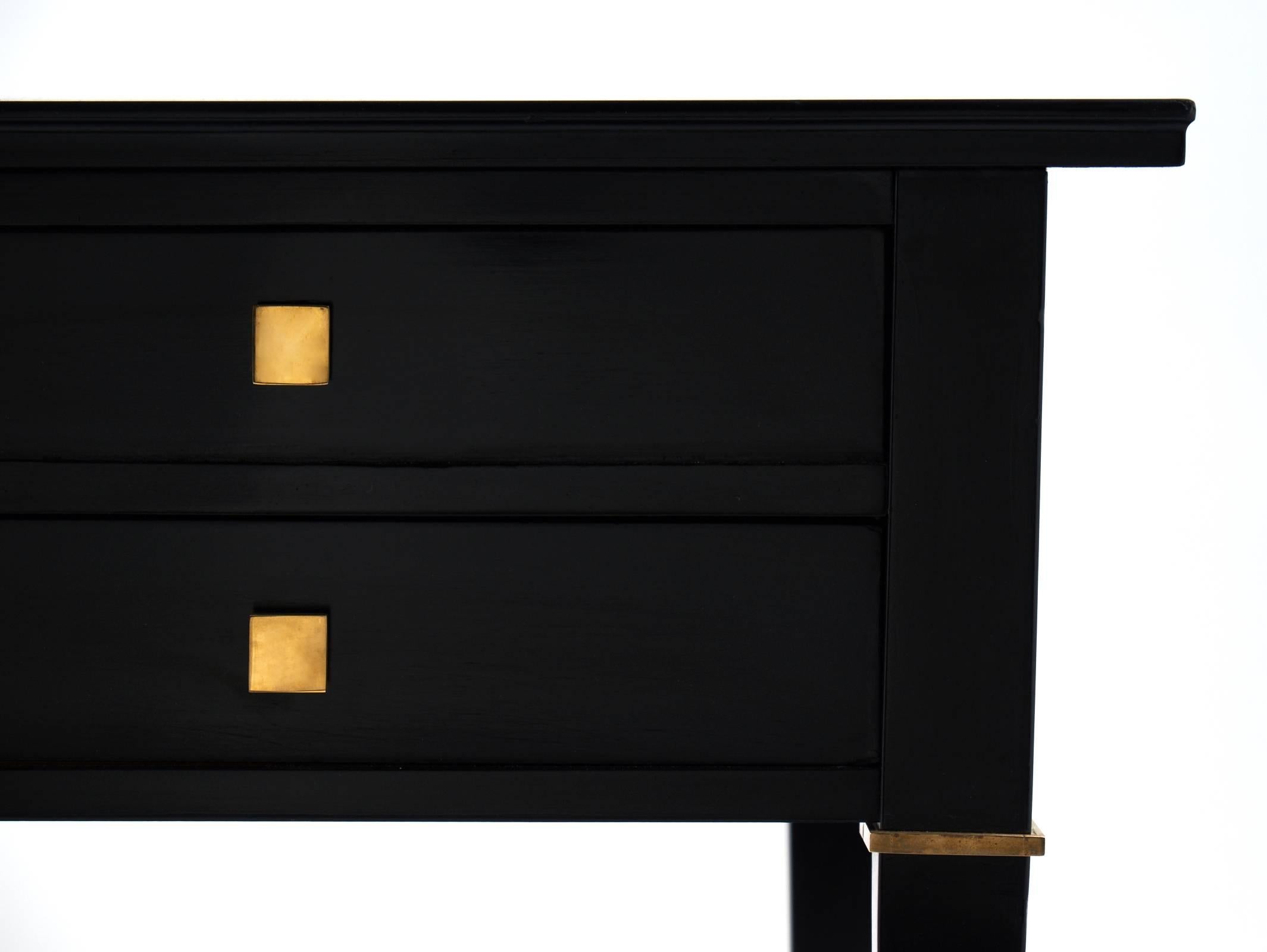 French Directoire Style Black Leather-Top Desk 2