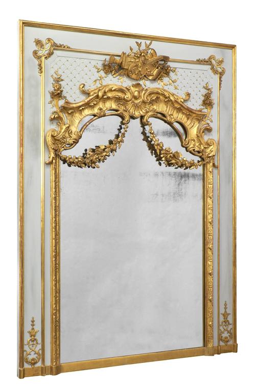 Antique French Louis Xvi Gold Leaf Trumeau For At 1stdibs Antique French Louis Xvi Gold Leaf Trumeau In Good Condition For Austin