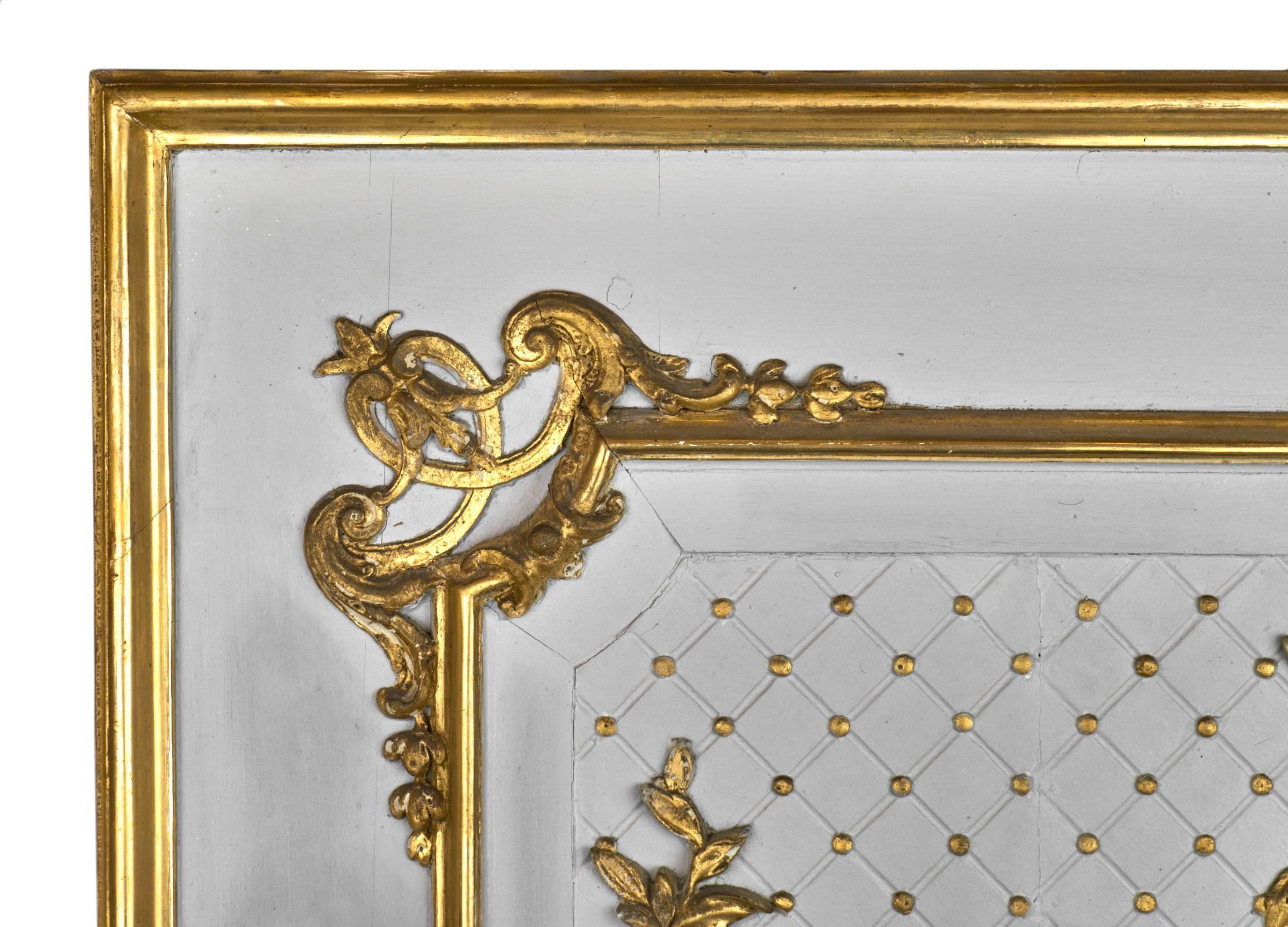 Antique French, Louis XVI Gold Leaf Trumeau In Good Condition In Austin, TX
