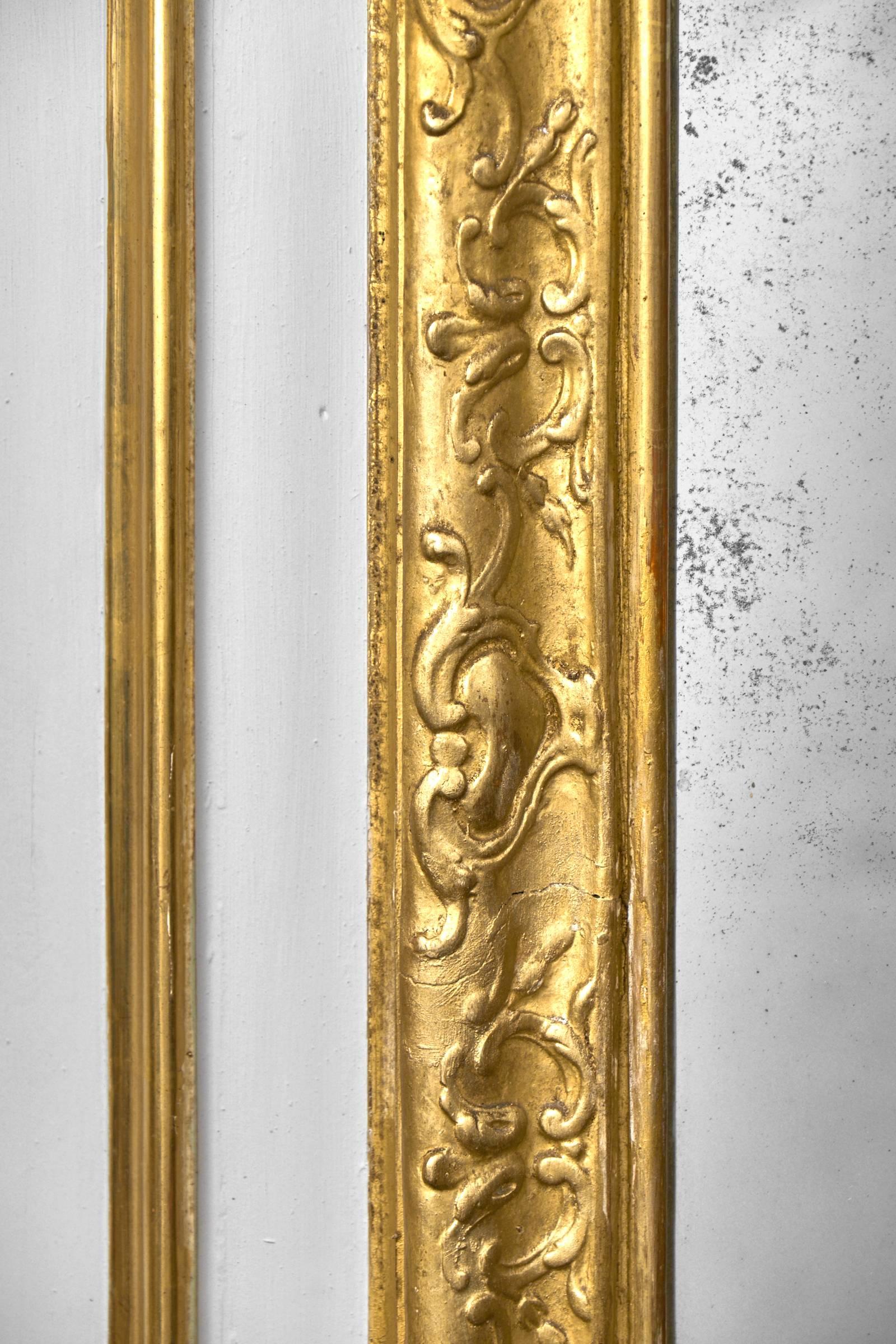 Antique French, Louis XVI Gold Leaf Trumeau 3