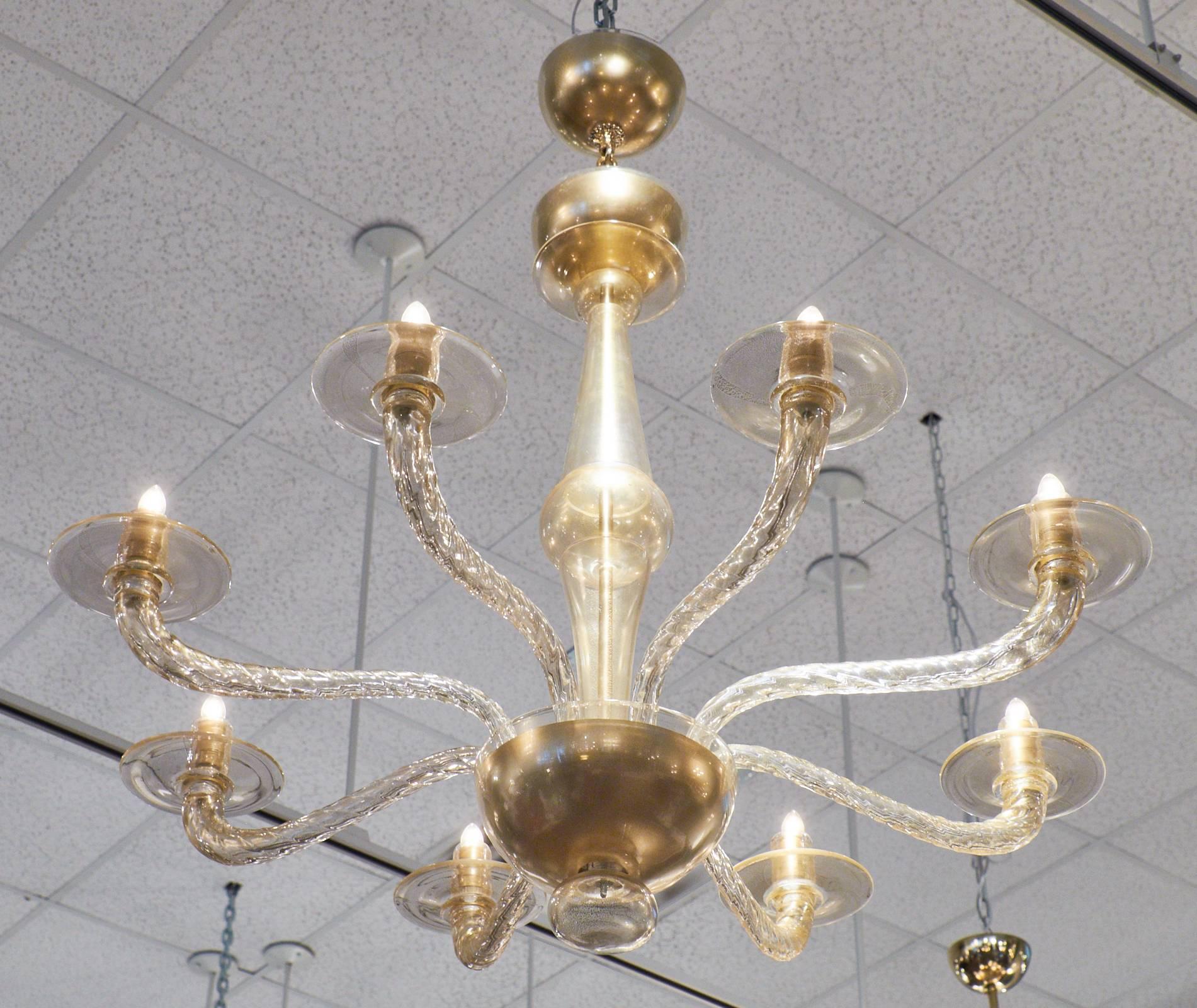 Mid-Century moderno Lampadario in vetro di Murano 