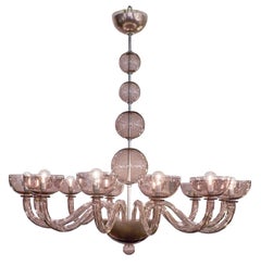 Amethyst Murano Glass Chandelier with 12 Branches