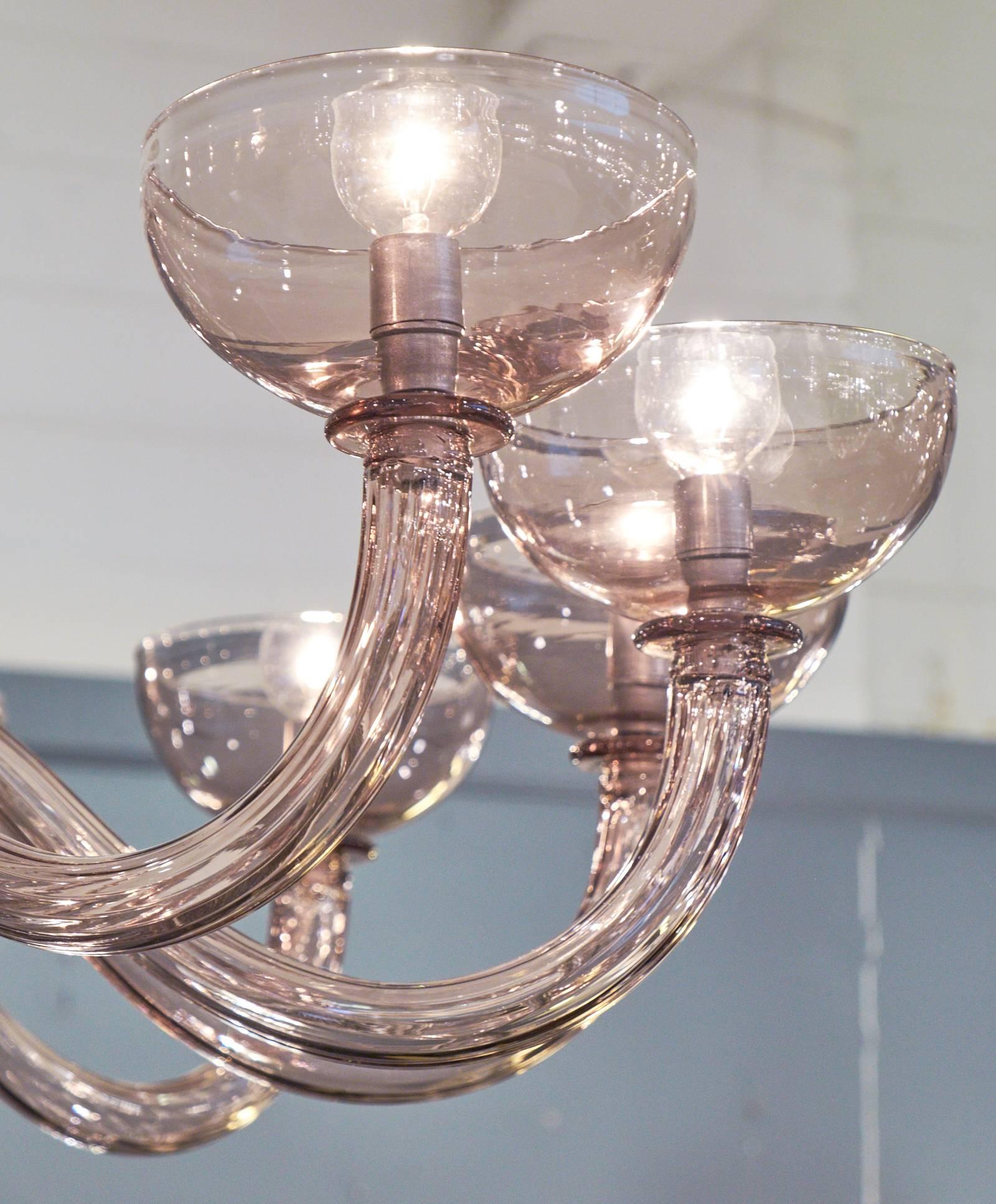 Amethyst Murano Glass Chandelier with 12 Branches In Excellent Condition For Sale In Austin, TX