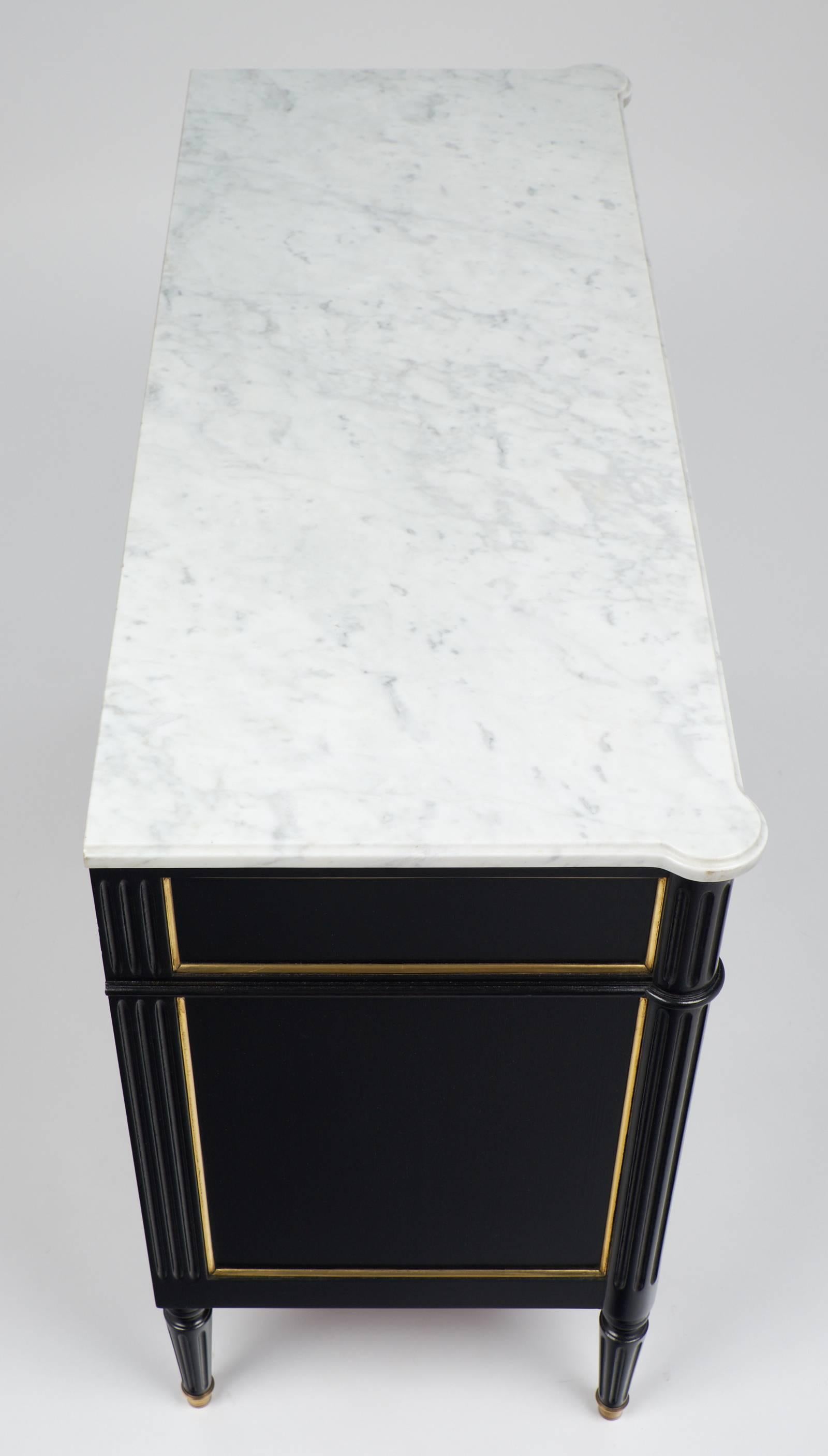 Carrara Marble-Top French Louis XVI Style Chest of Drawers 2