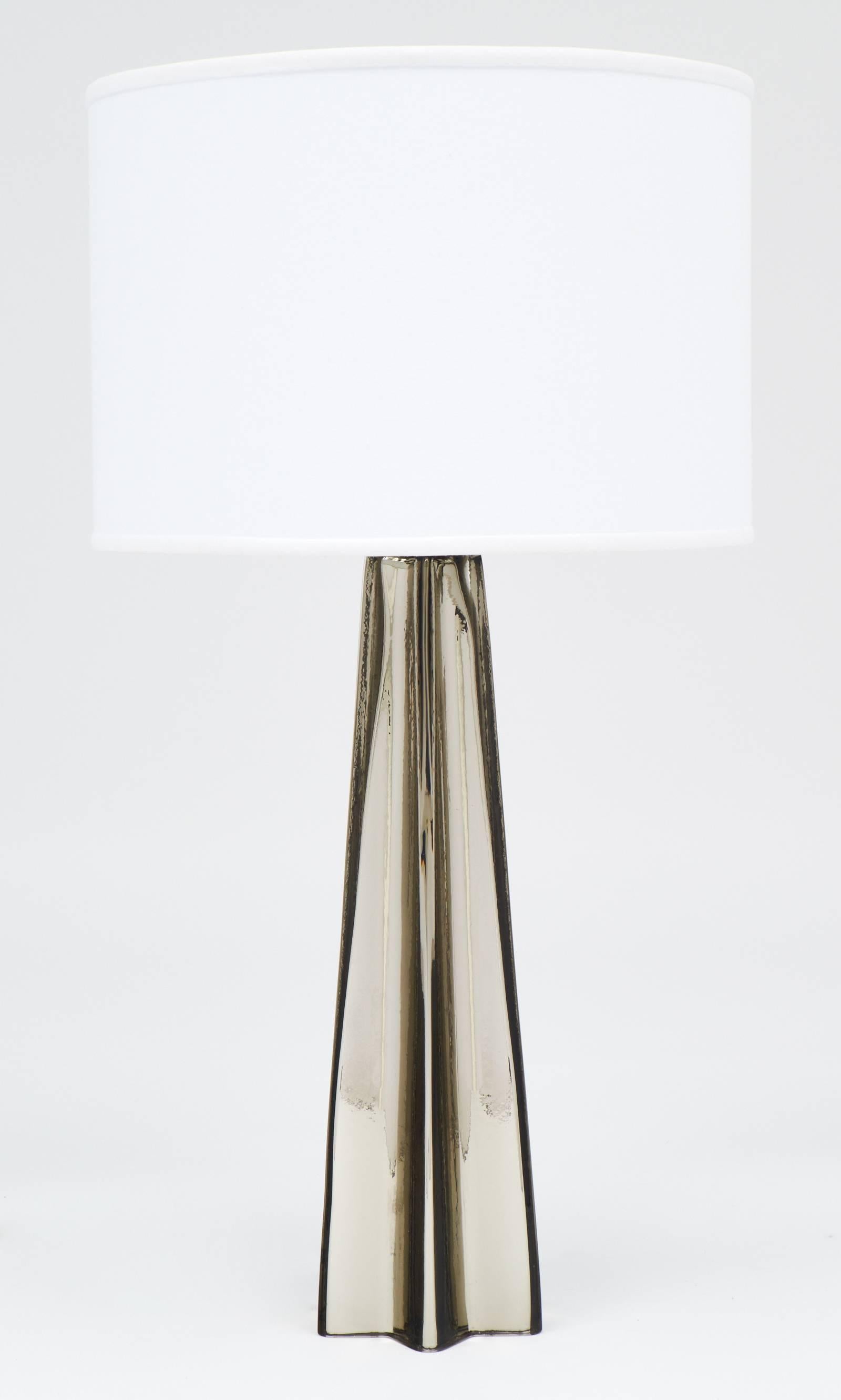 Italian Murano Mercury Glass Pair of Star-Shaped Lamps