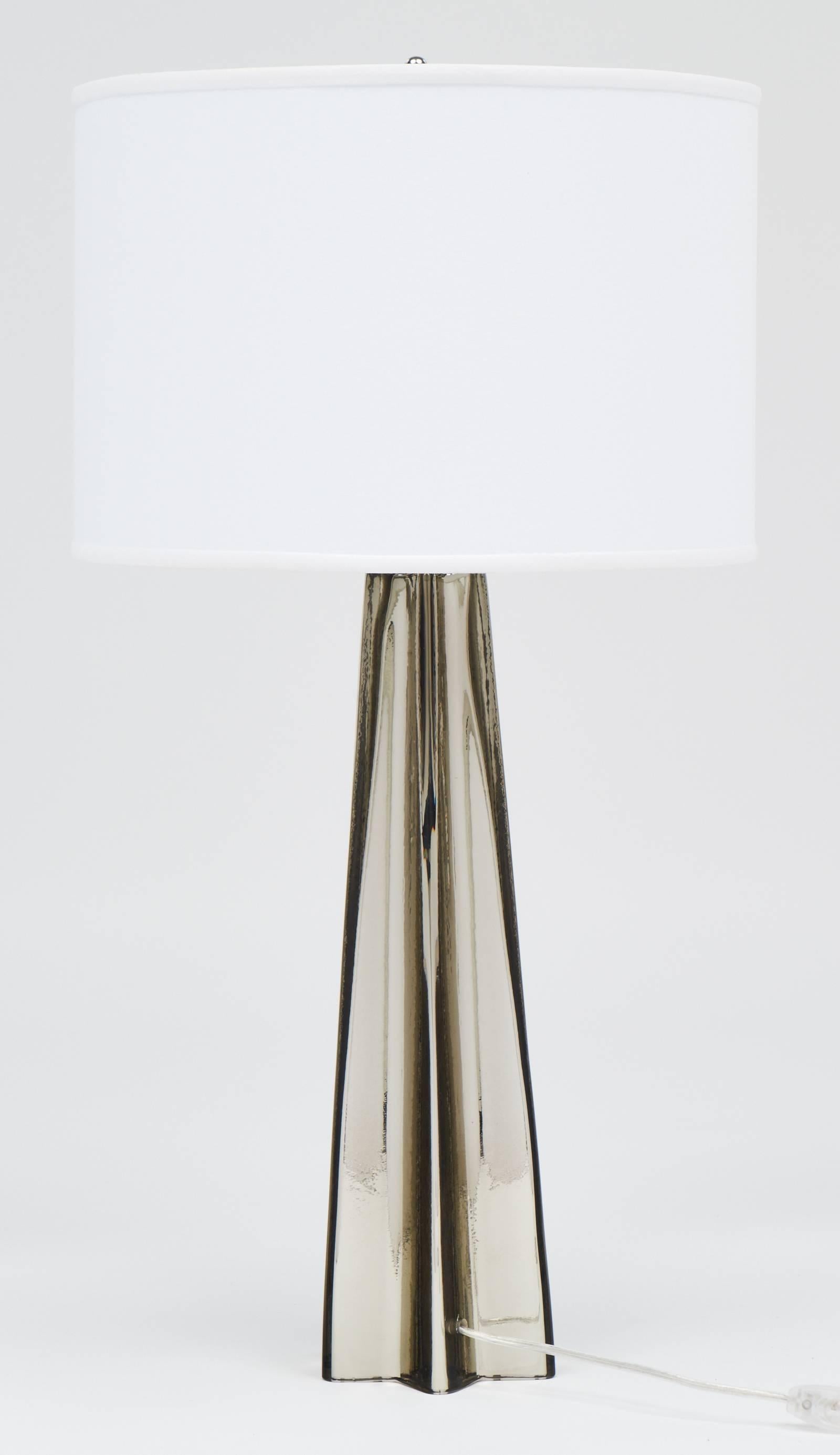 Murano Mercury Glass Pair of Star-Shaped Lamps 3