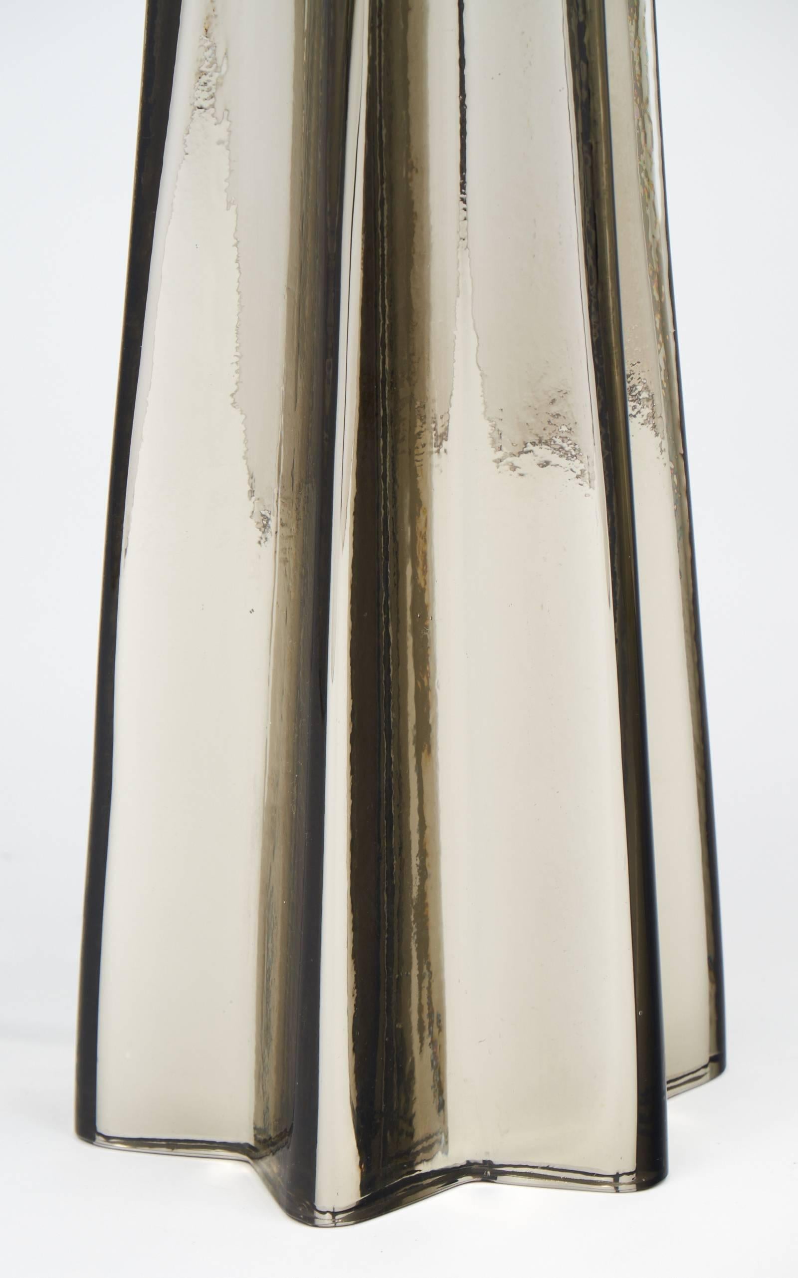 Murano Glass Murano Mercury Glass Pair of Star-Shaped Lamps