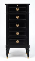 French Louis XVI Pair of Ebonized Chiffoniers